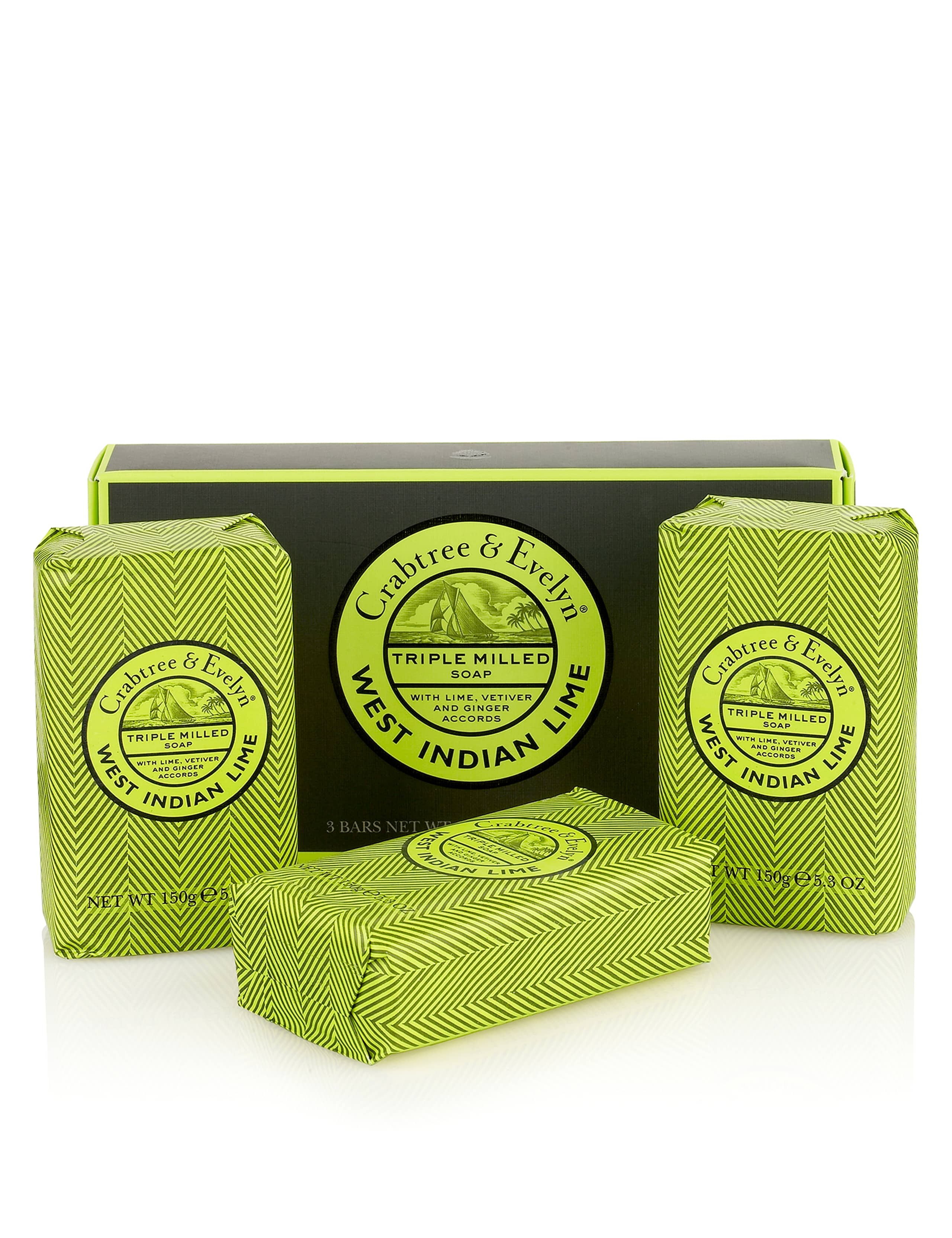 West Indian Lime Soap Set 3 x 150g 1 of 3