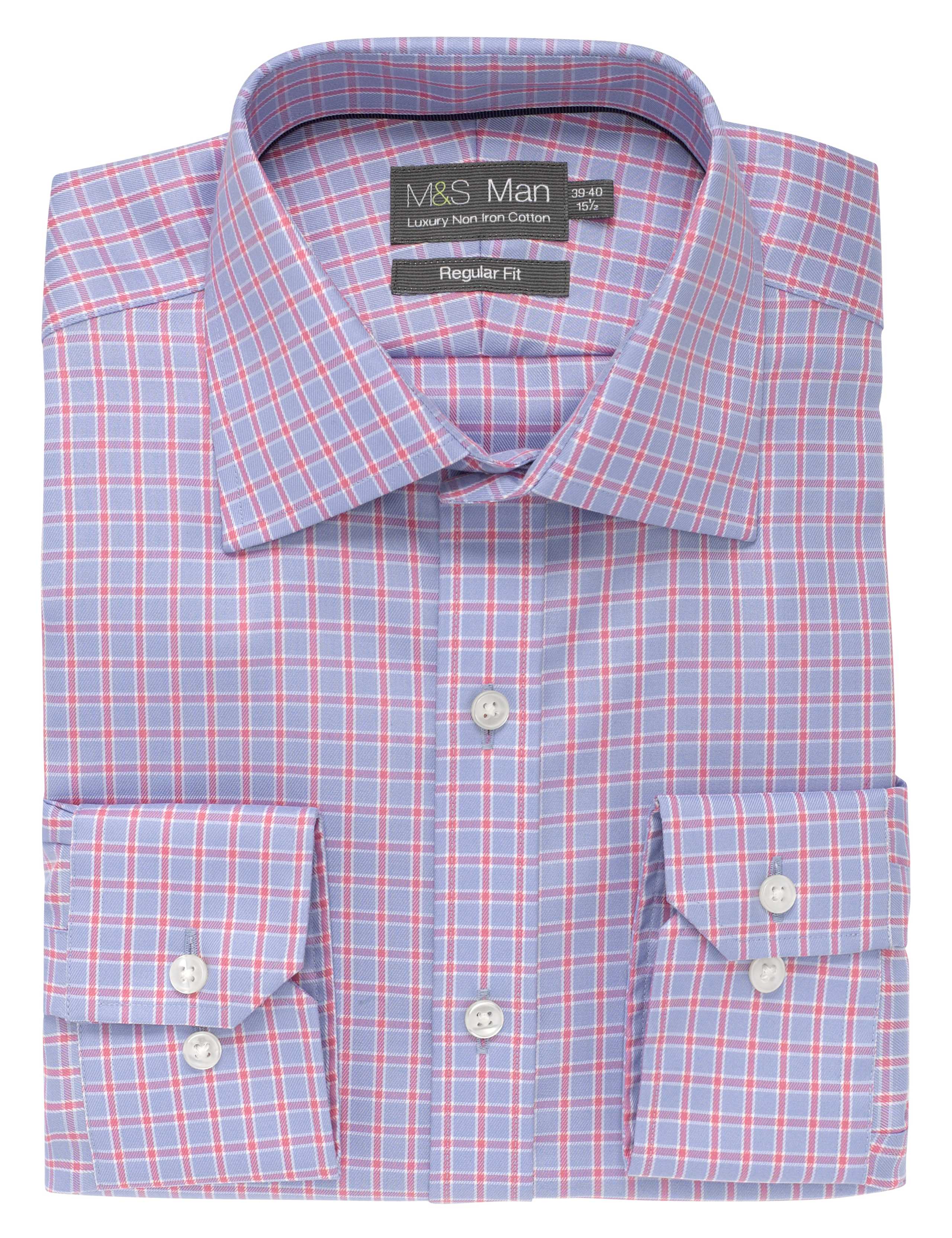 Luxury Pure Cotton Non-Iron Overchecked Shirt 1 of 1
