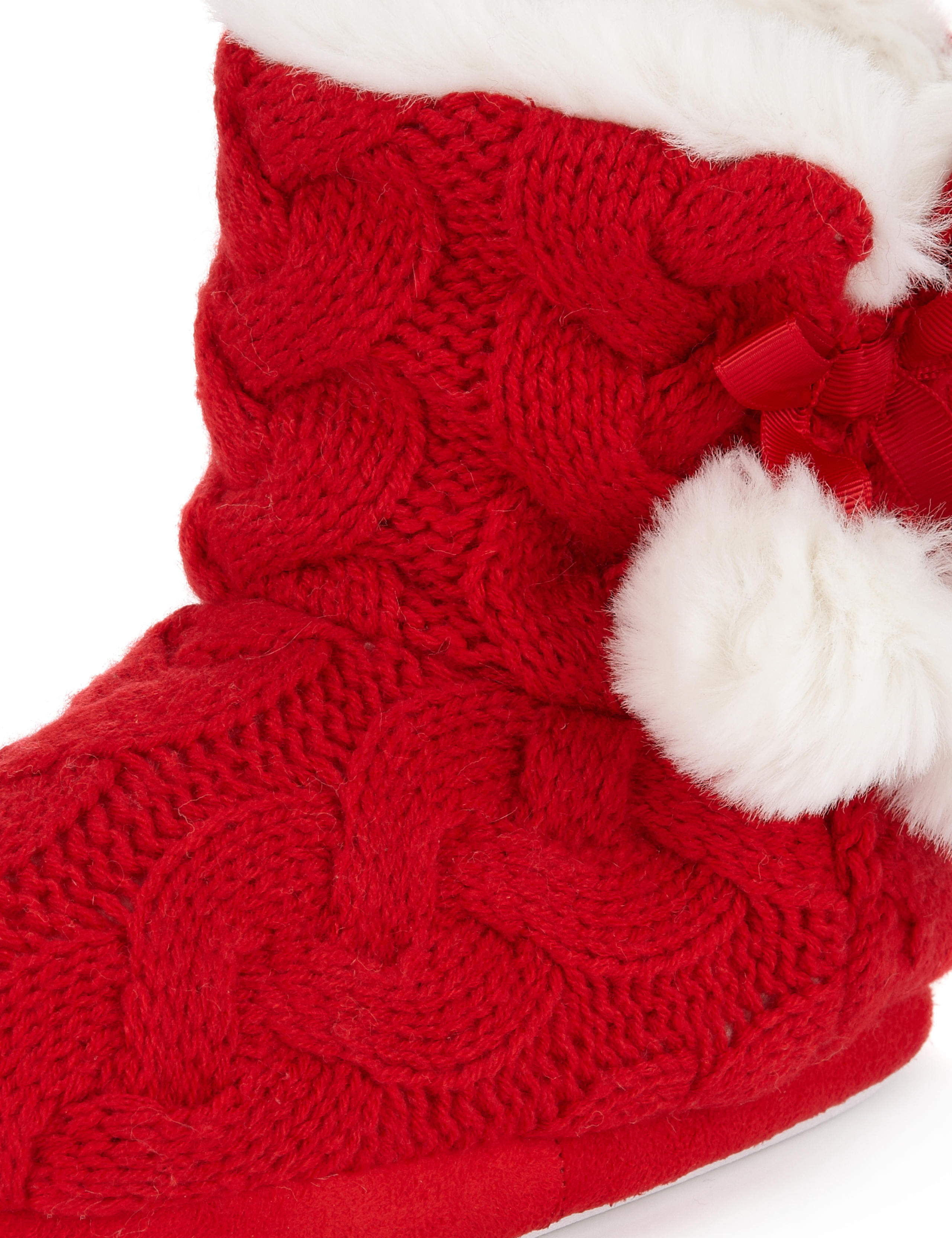 Cable Knit Pom-Pom Boot Slippers 5 of 5