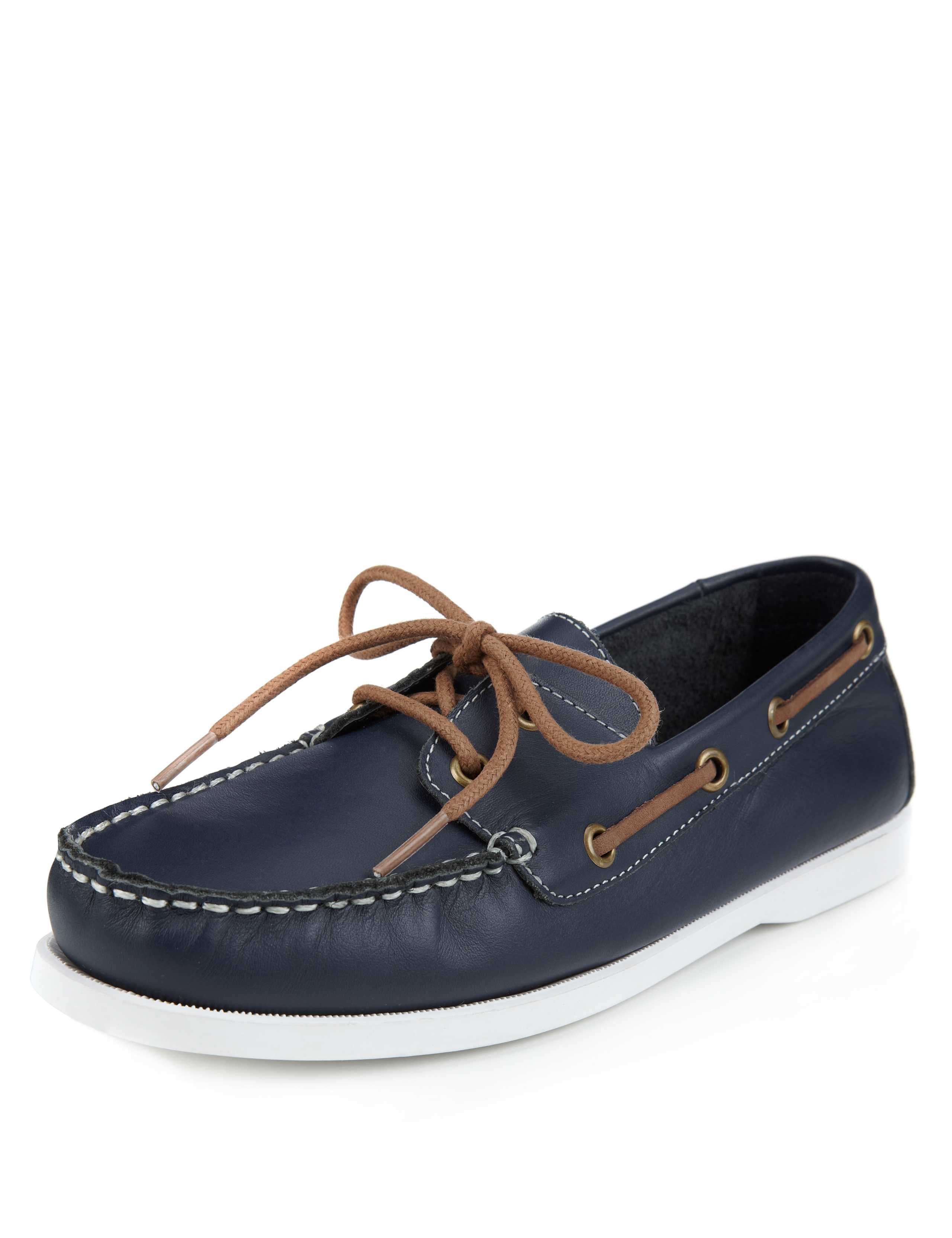 Leather Lace Up Boat Shoes 1 of 5