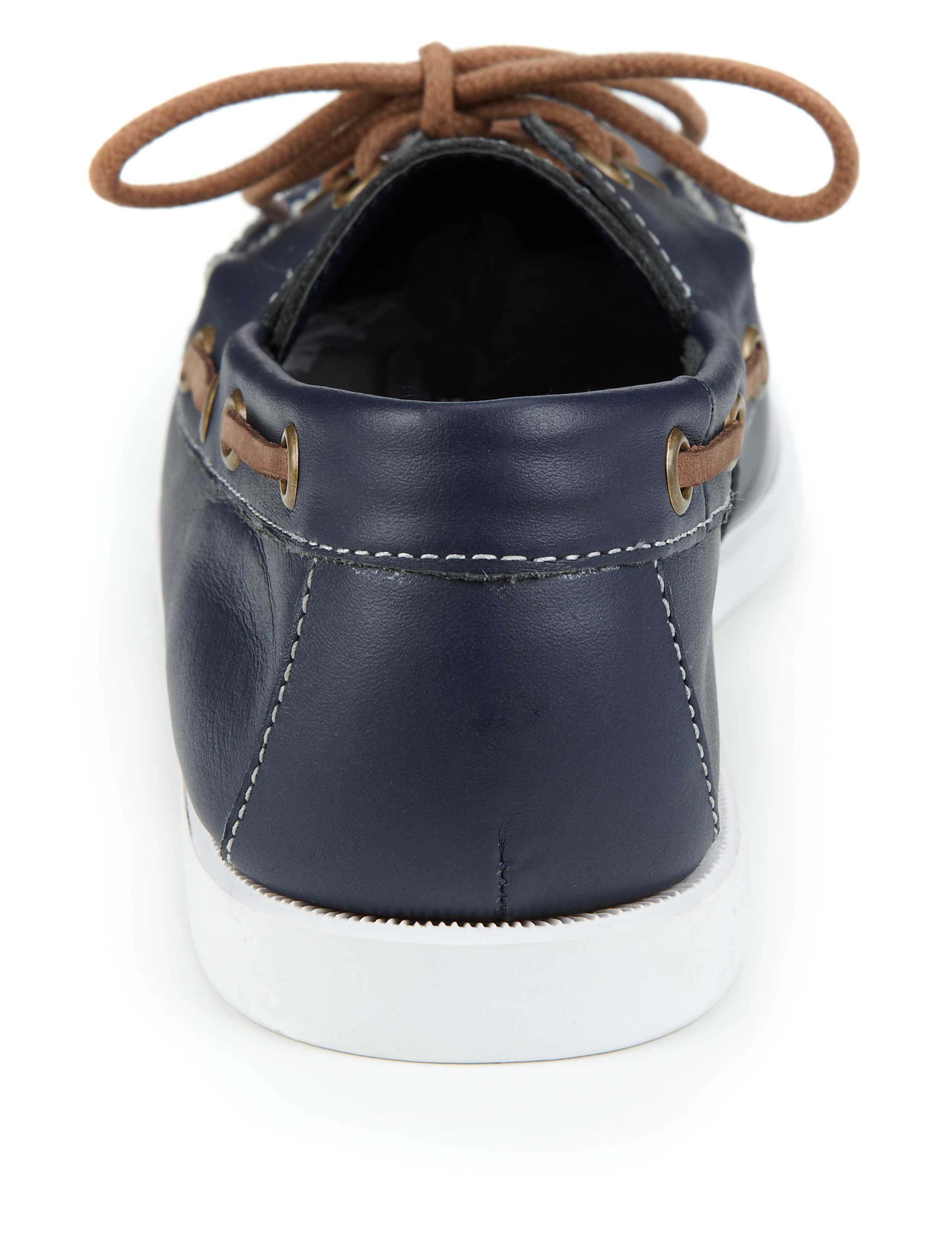 Leather Lace Up Boat Shoes 3 of 5