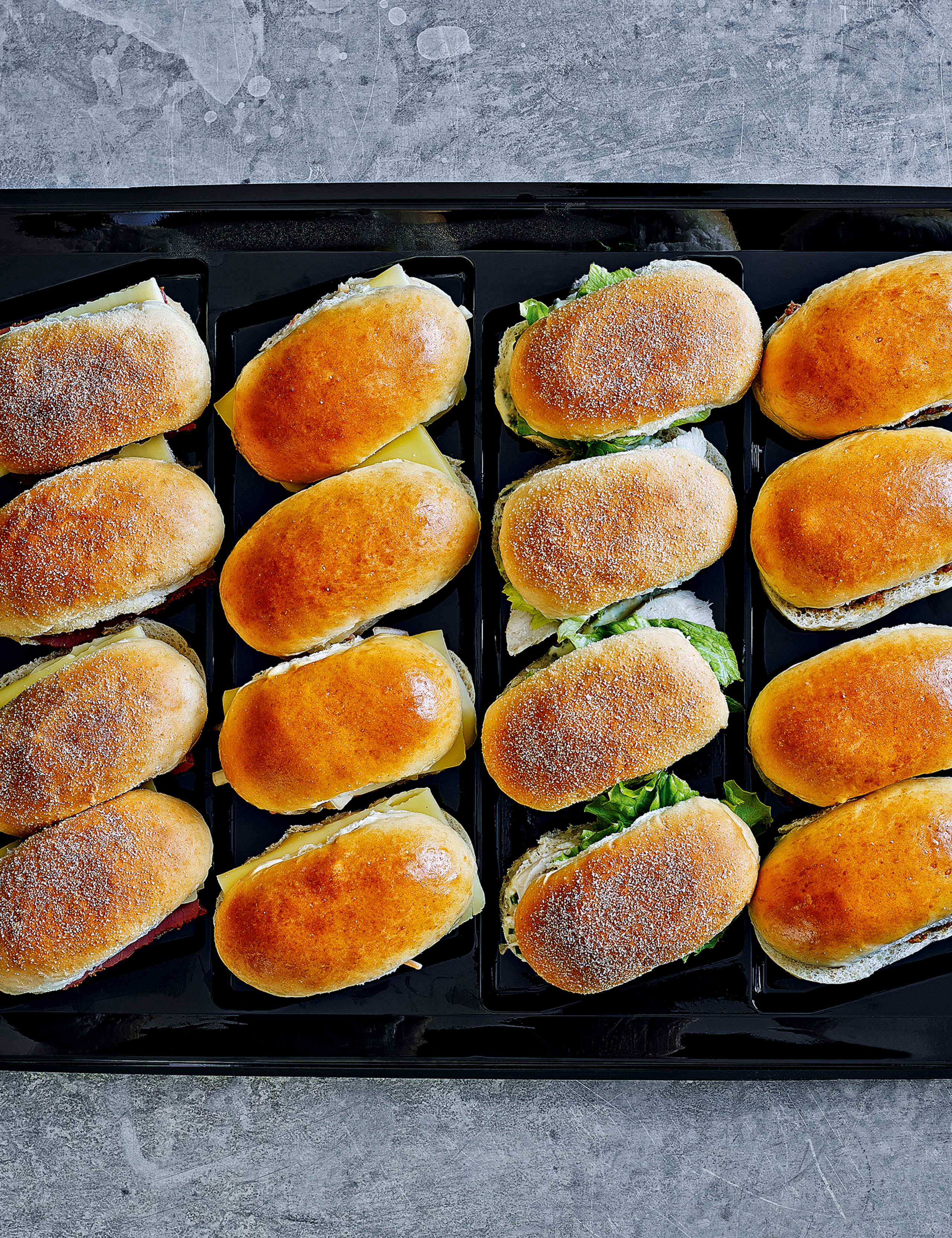 American Style Mini Sub Roll Platter (16 Rolls) 1 of 3