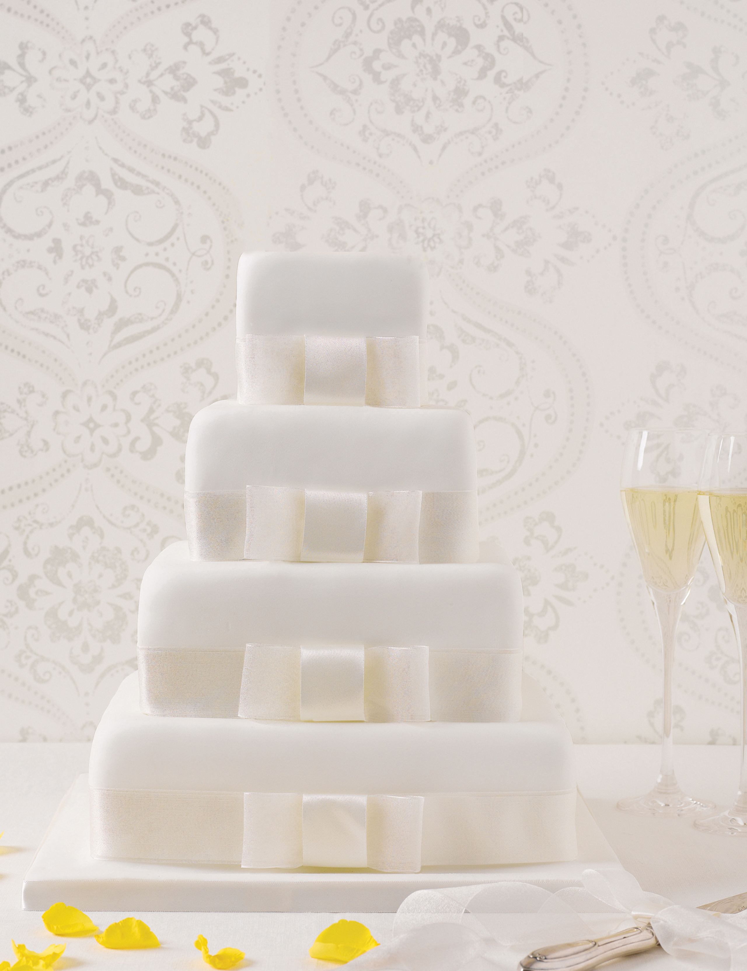 4 Tier Elegant Wedding Cake - Chocolate (Serves 190) Last order date 26th March 2 of 5
