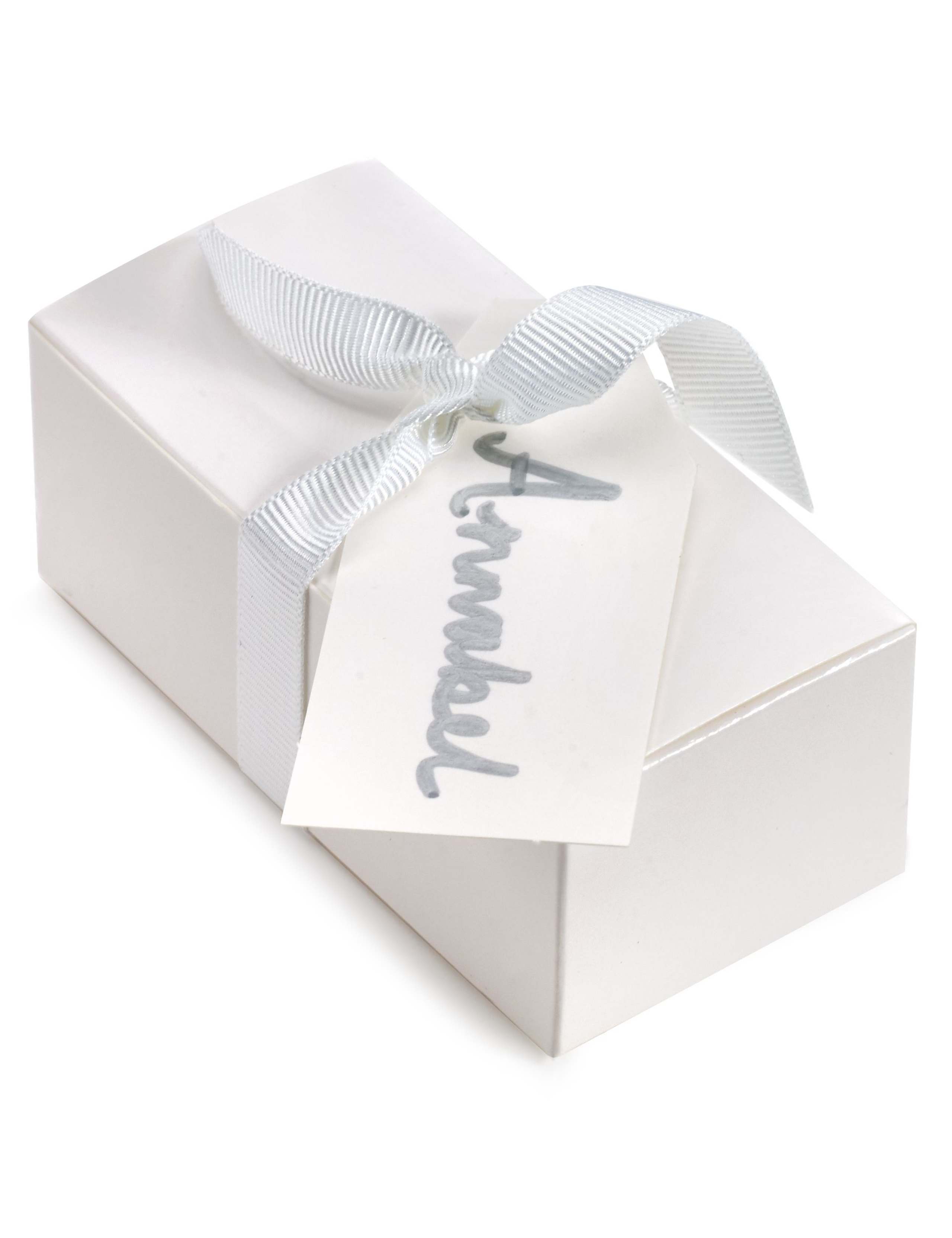 Silver Milk Chocolate Heart Wedding Favours in a White Box with White Ribbon - Pack of 25 4 of 6