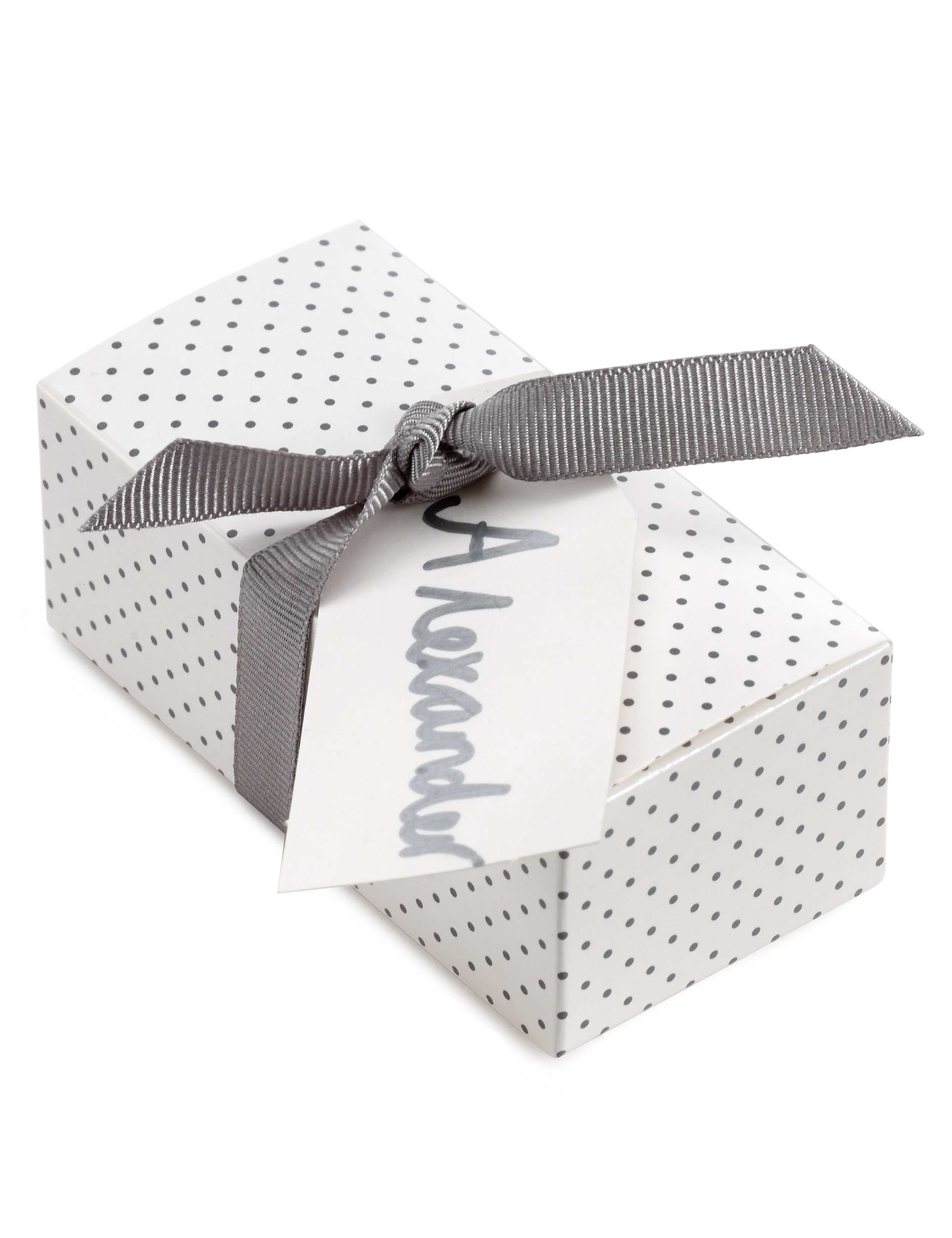 Silver Milk Chocolate Heart Wedding Favours in a Dotty Box with Silver Ribbon - Pack of 25 4 of 6