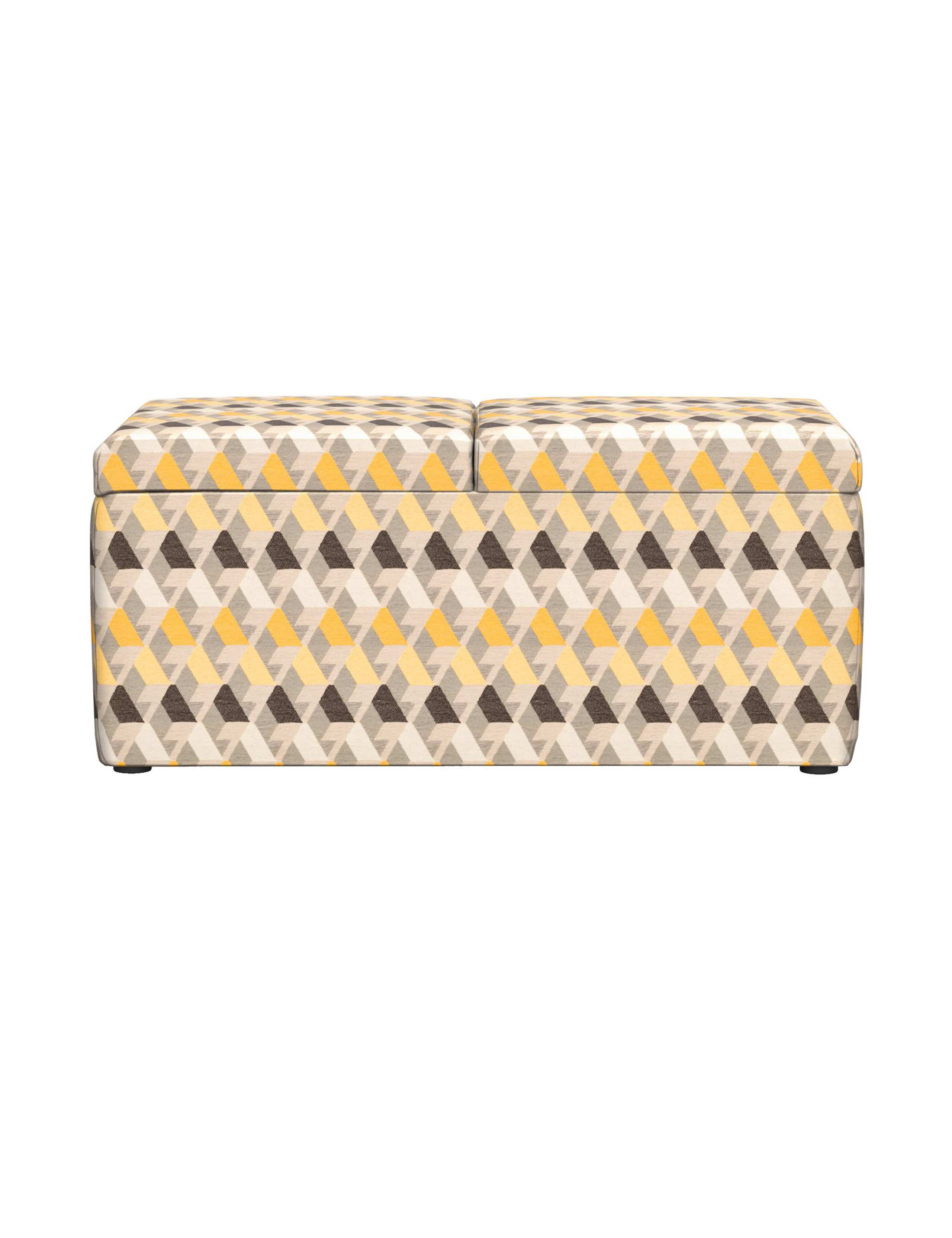 Lena Ottoman Veela Yellow Mix Footstool 1 of 1