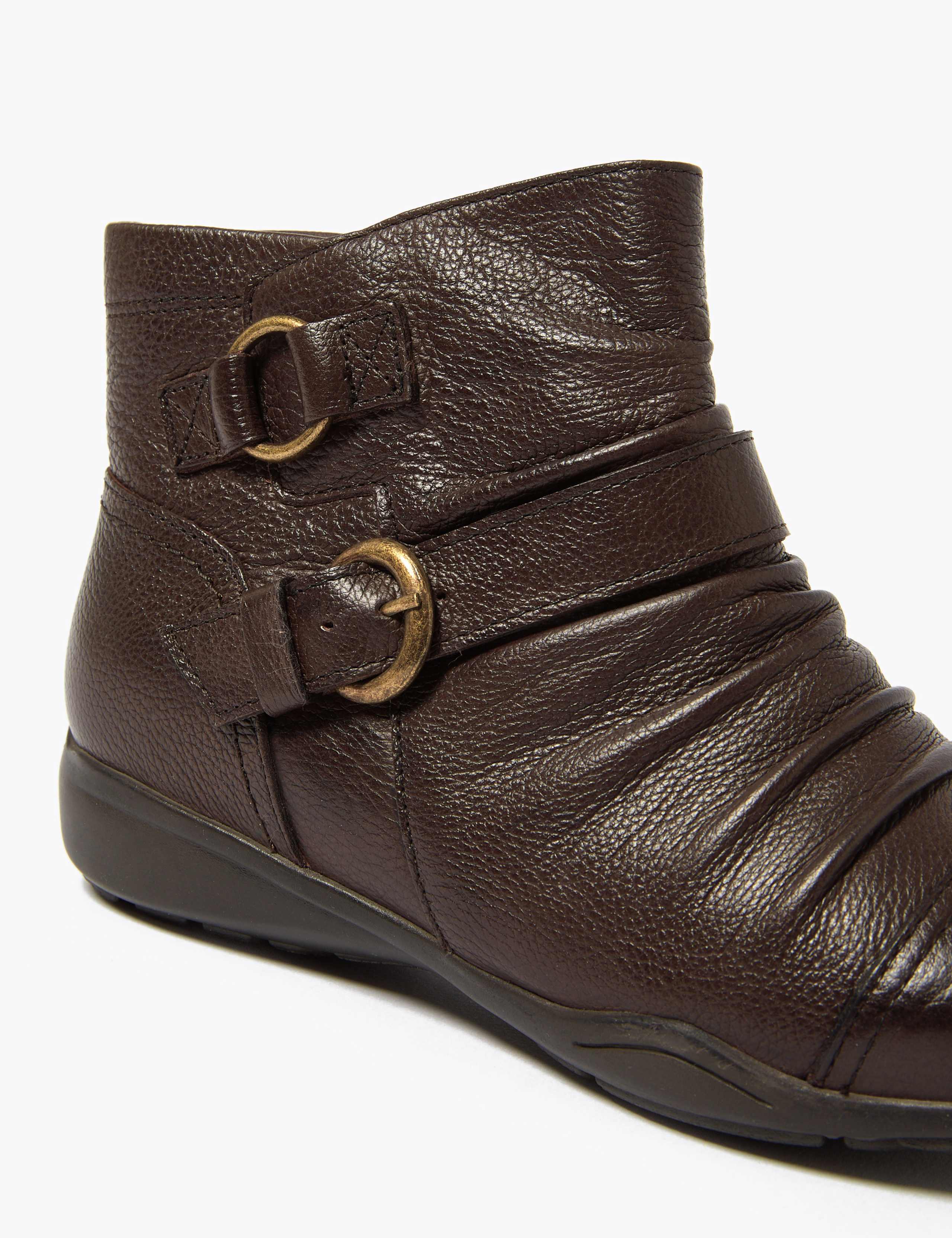Leather Ruched Ankle Boots 3 of 3