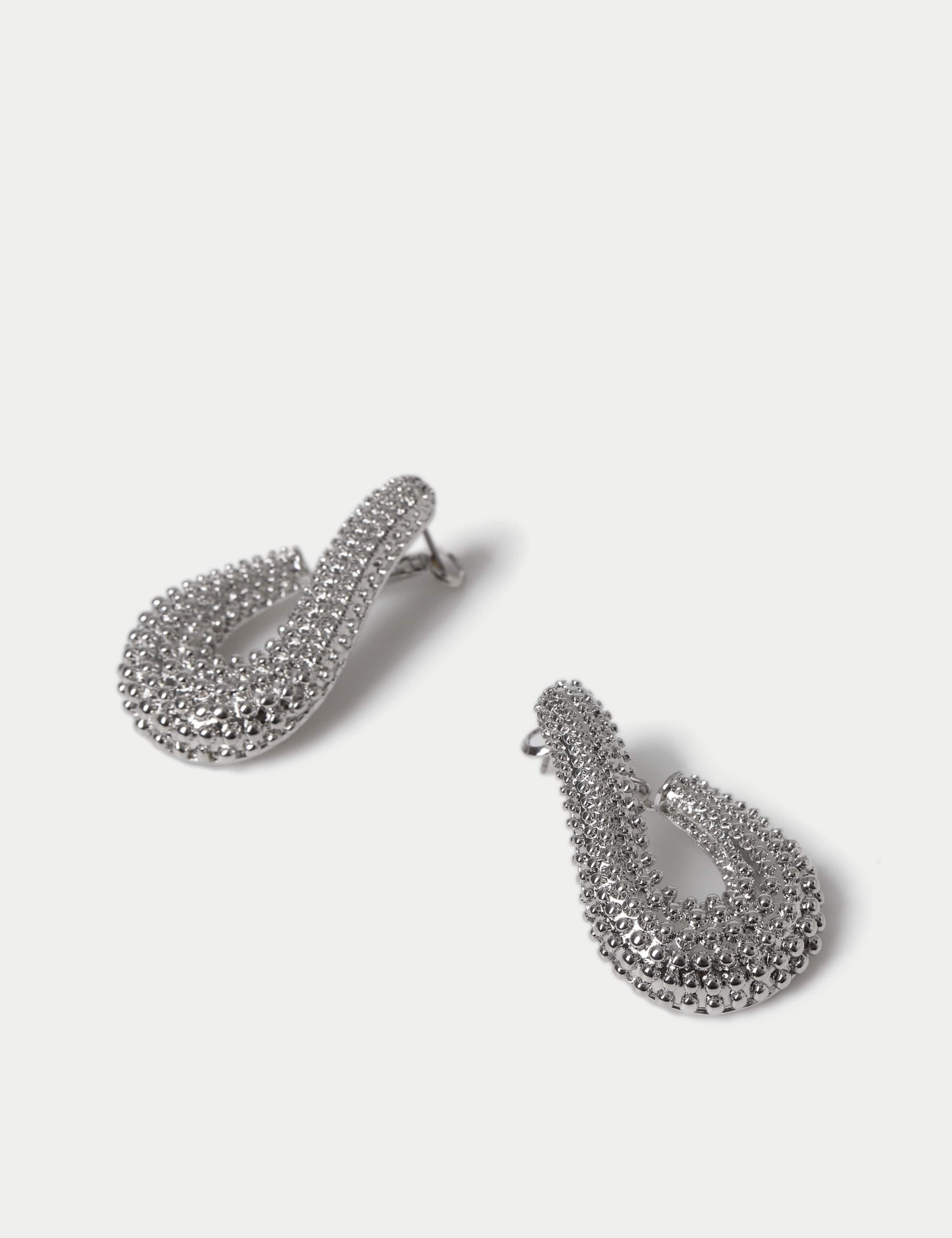 Studded Twist Hoop Earrings 3 of 3