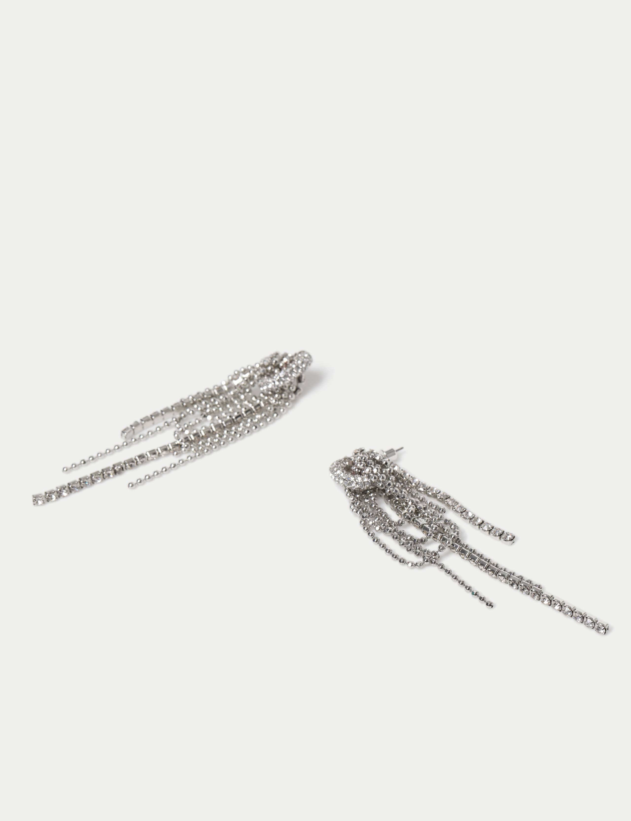 Rhinestone Drape Drop Earrings 2 of 2