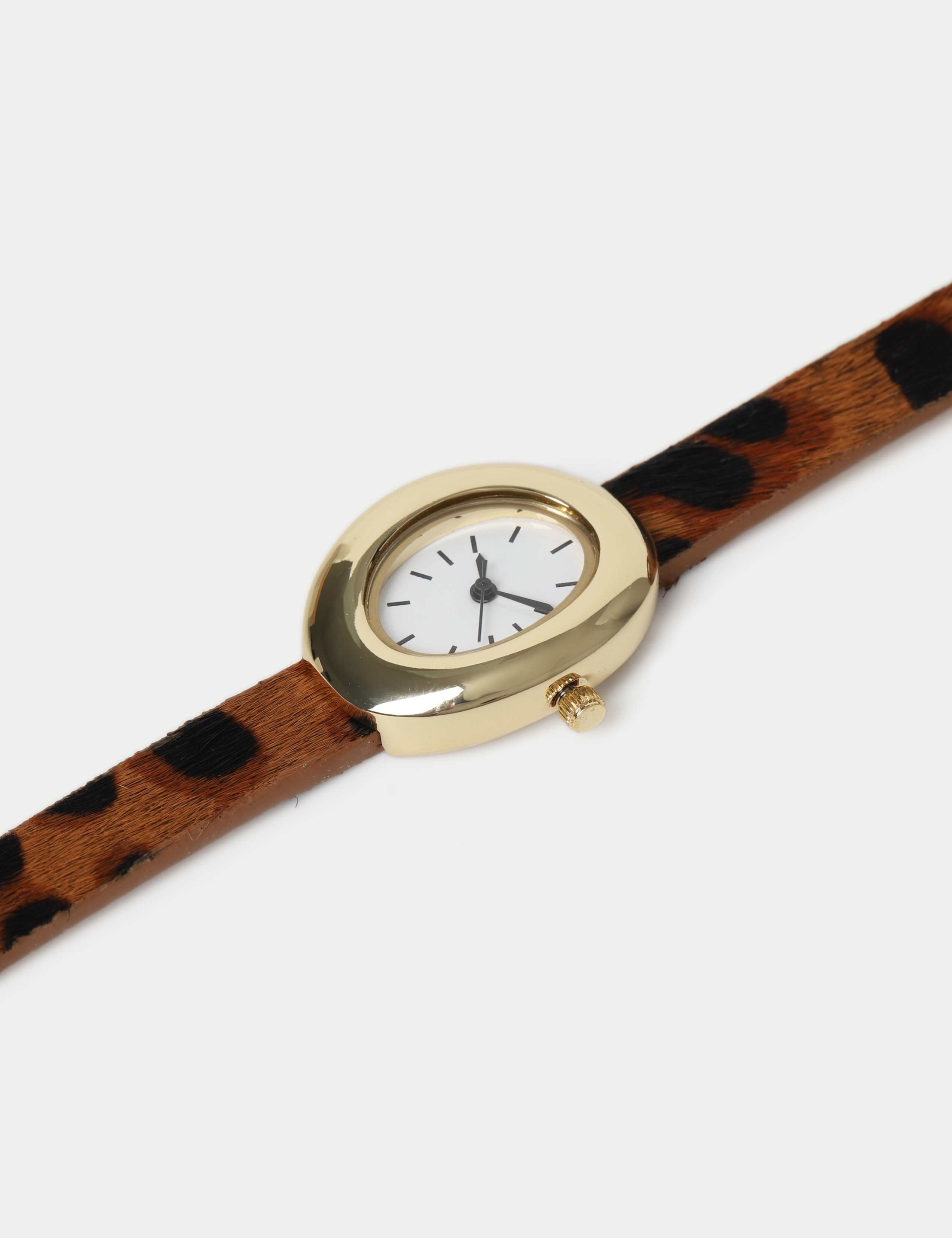 Animal Print Real Leather Strap Watch 2 of 3