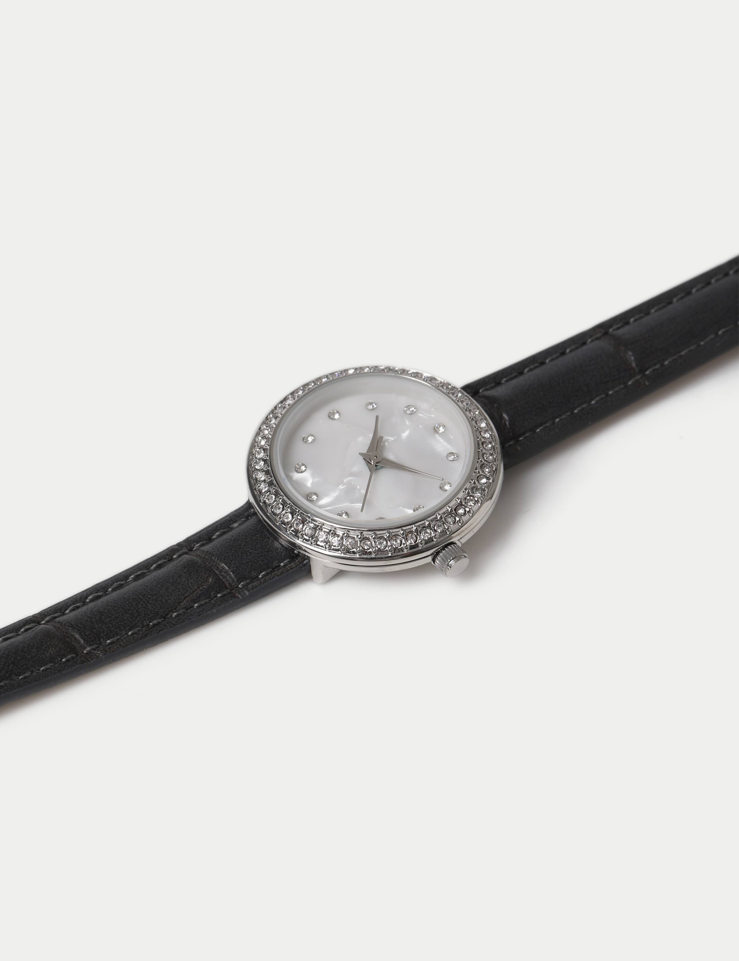 Embellished Grey and White Face Watch 2 of 3