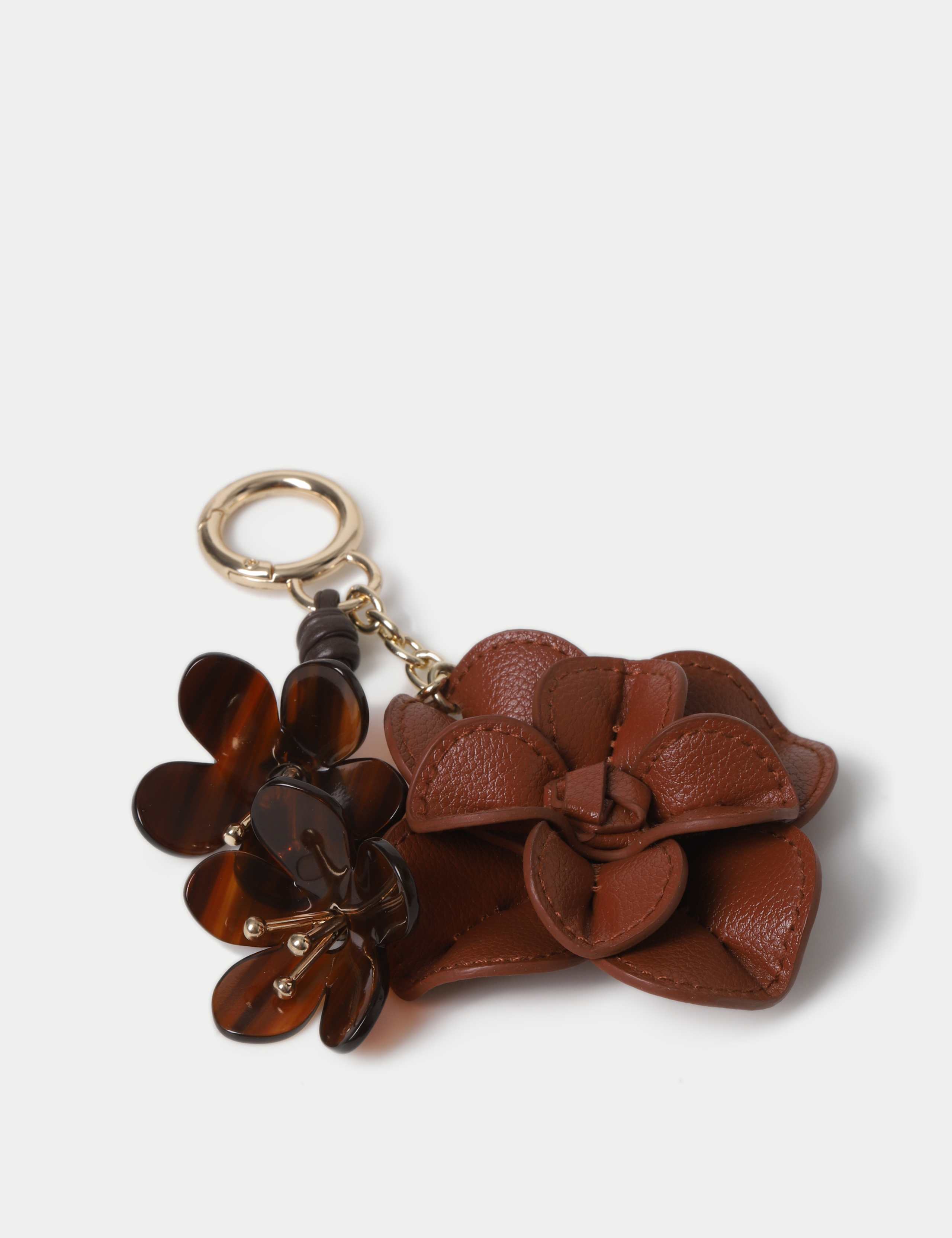 Brown Flower and Resin Bag Charm 2 of 2