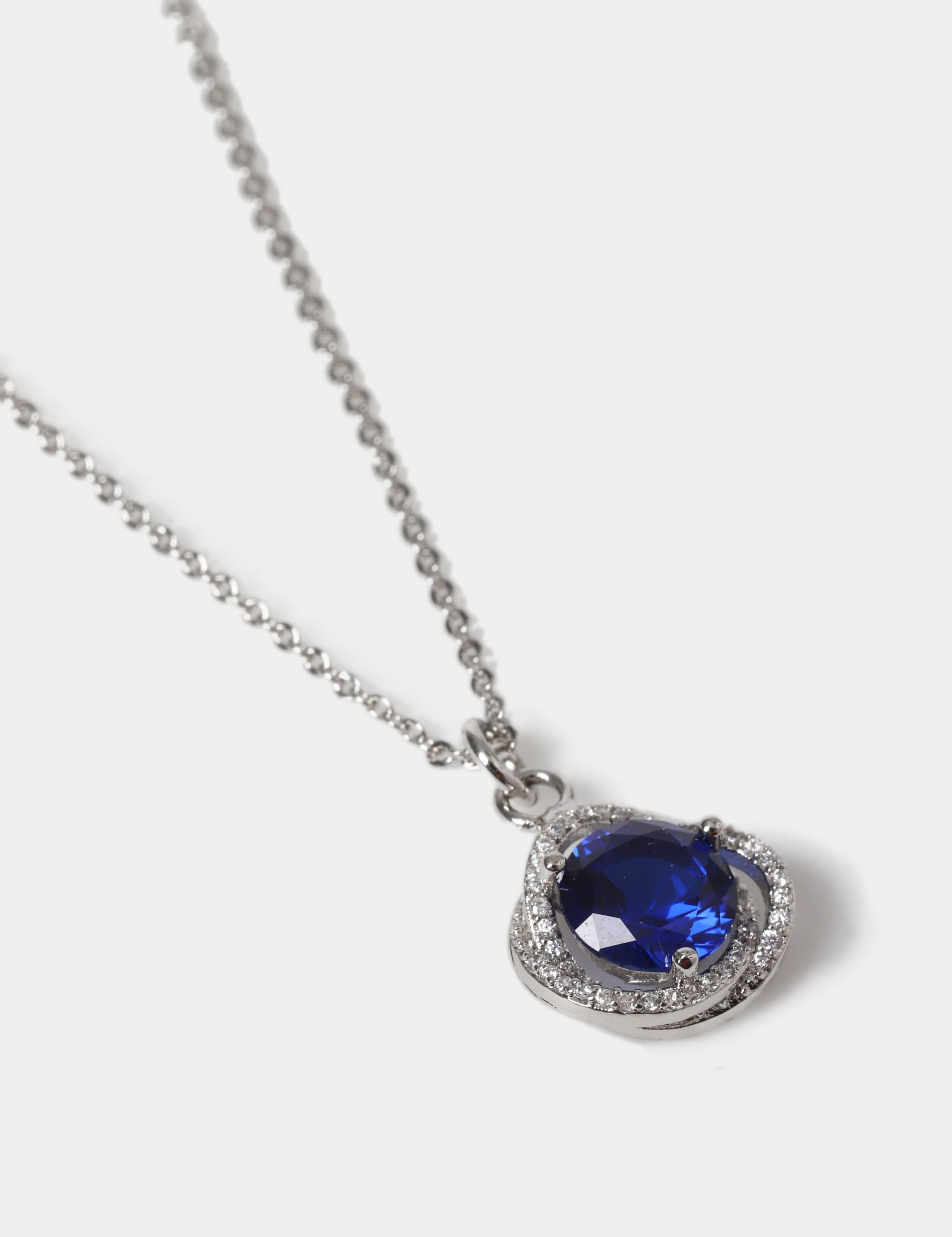 Platinum Plated Cubic Zirconia Ditsy Nec 2 of 2