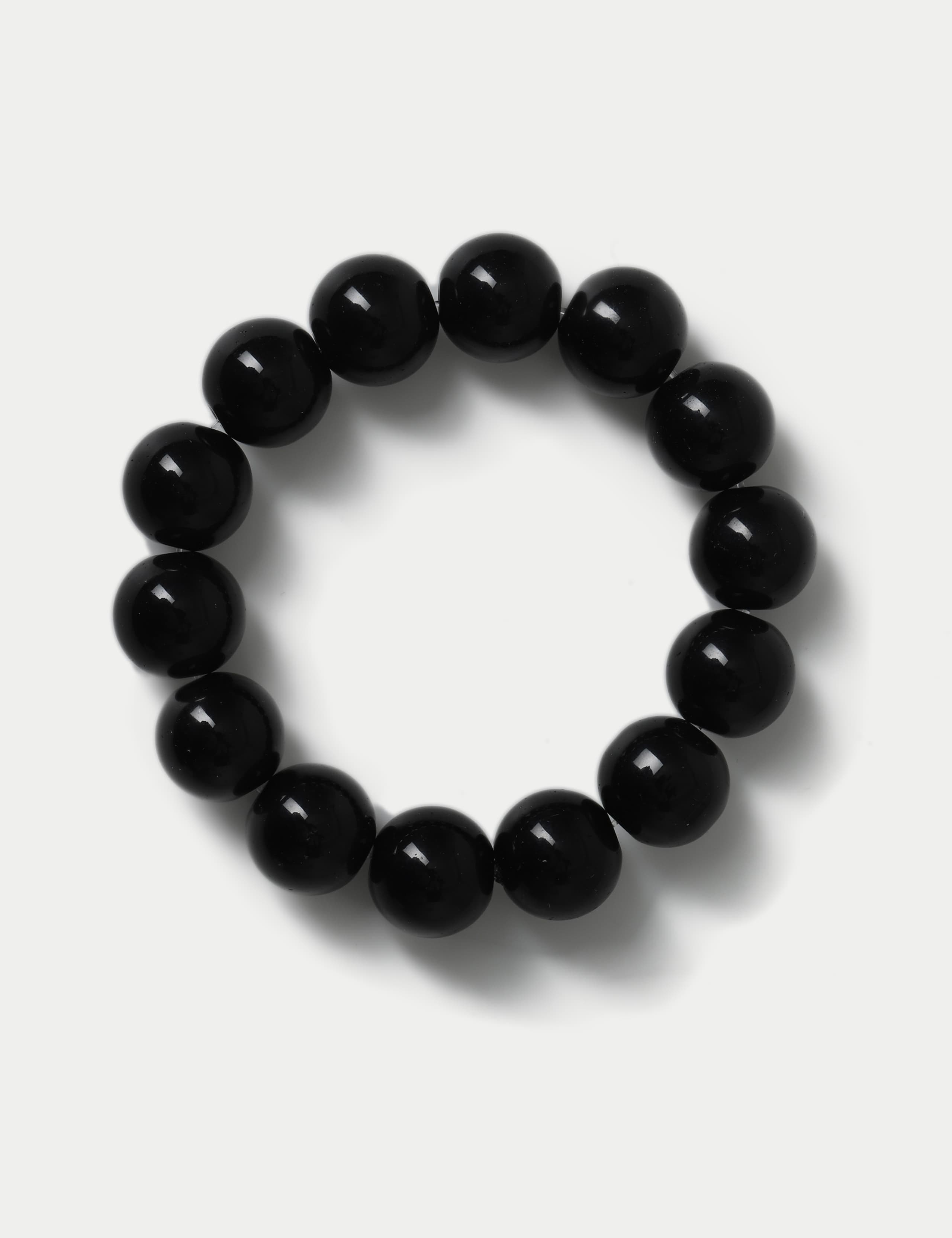 Circle Glass Bead Stretch Bracelet 2 of 2