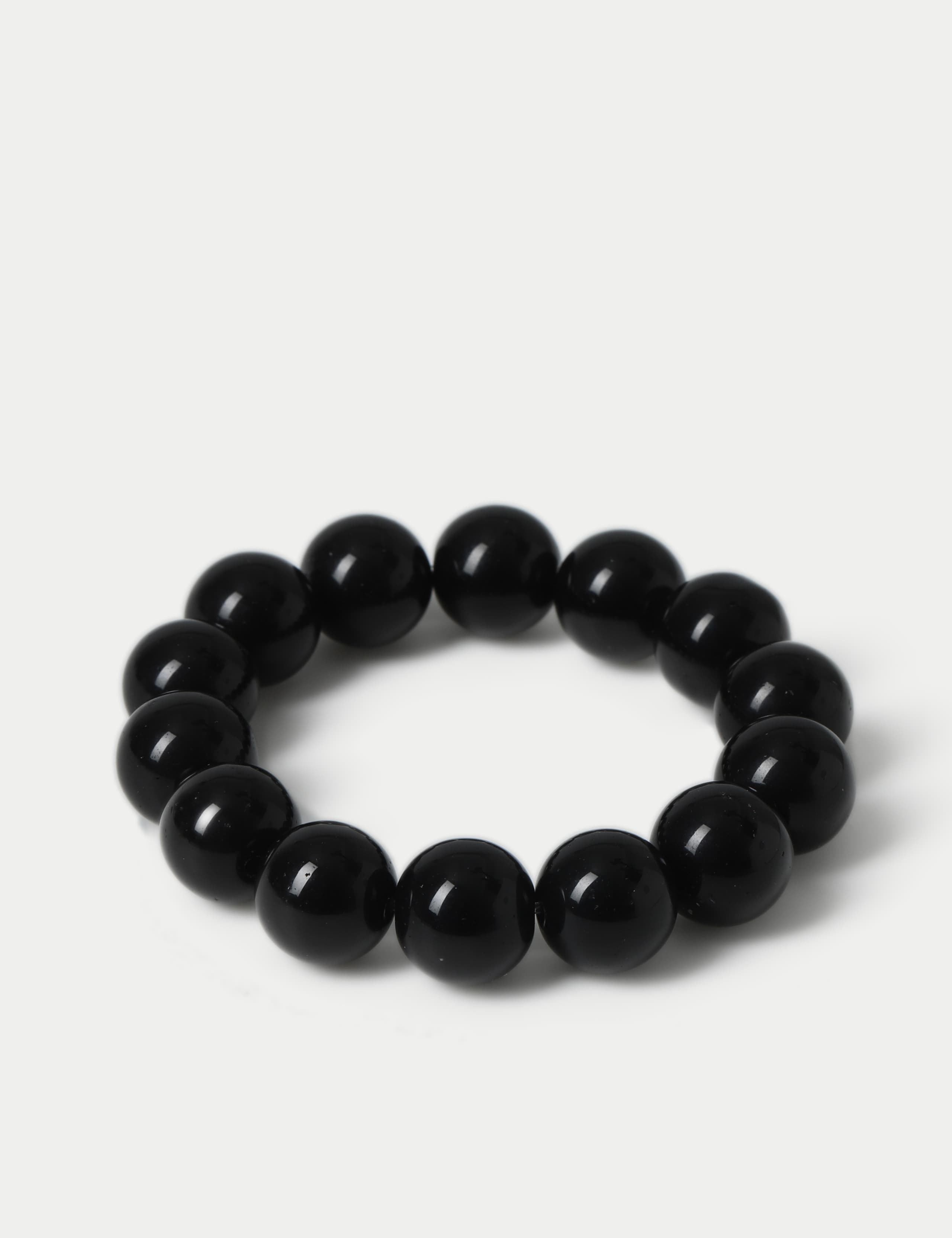Circle Glass Bead Stretch Bracelet 1 of 2