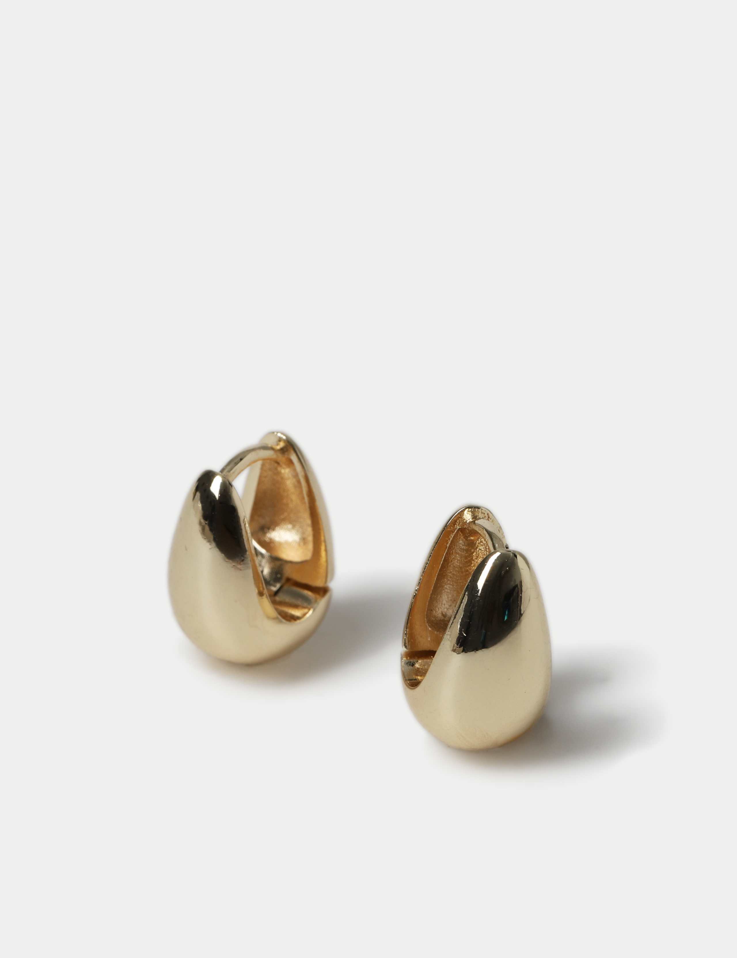 14ct Gold Plated Huggie Hoop Earrings 2 of 2