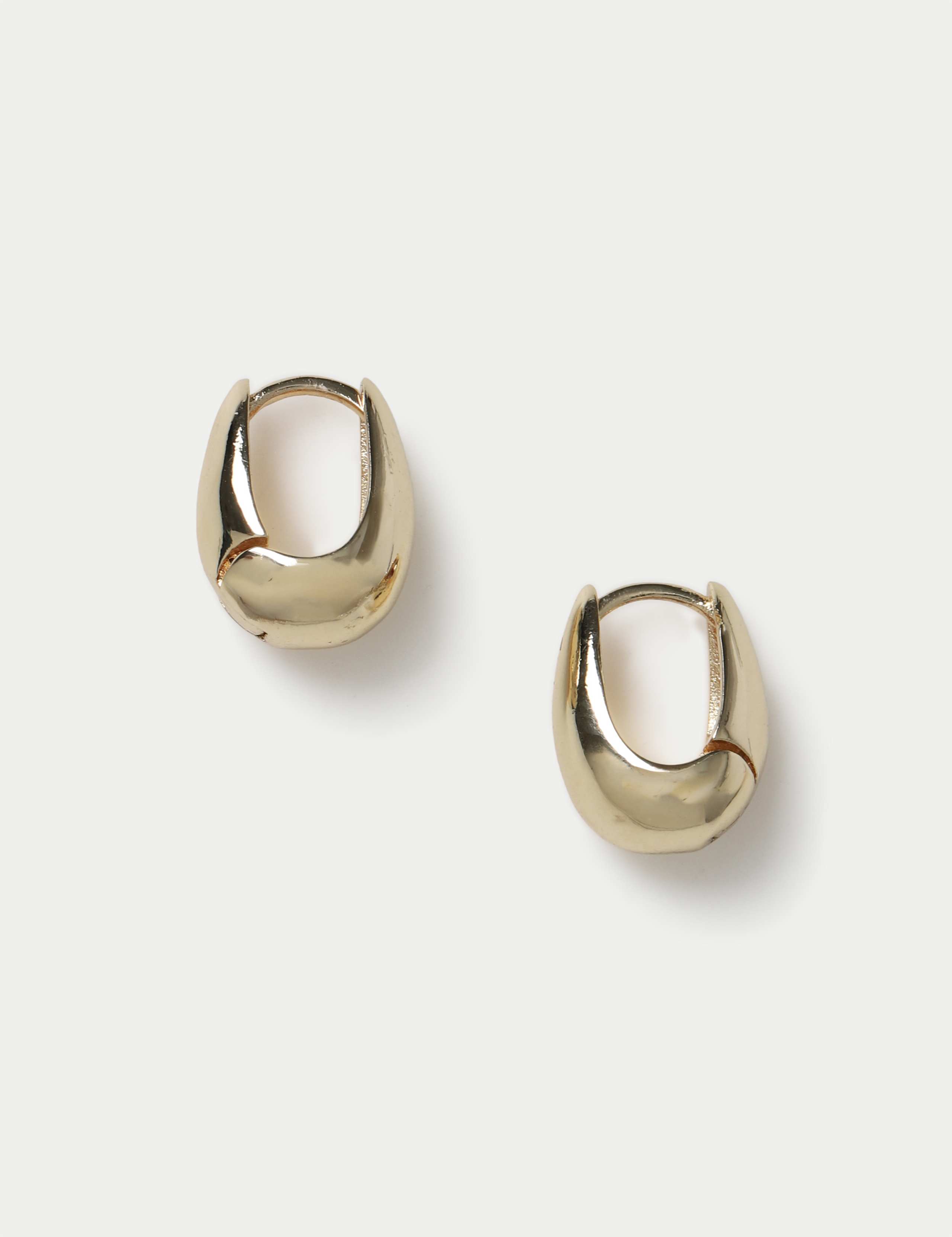 14ct Gold Plated Huggie Hoop Earrings 1 of 2