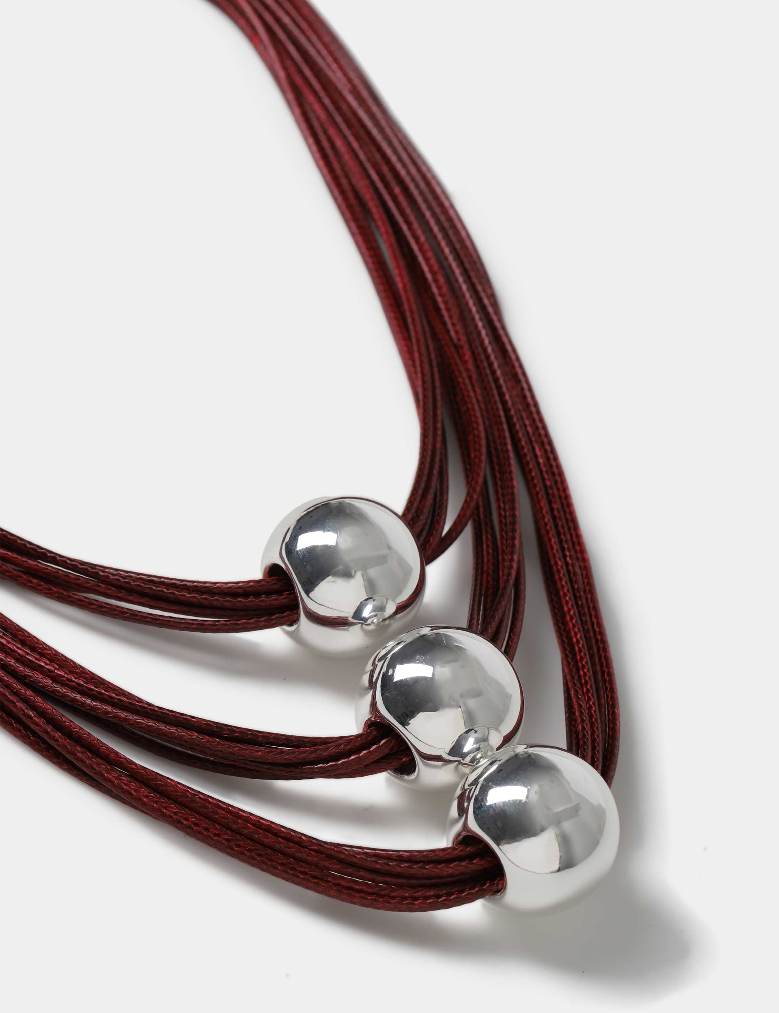 Cord and Ball Multi Row Necklace 2 of 2