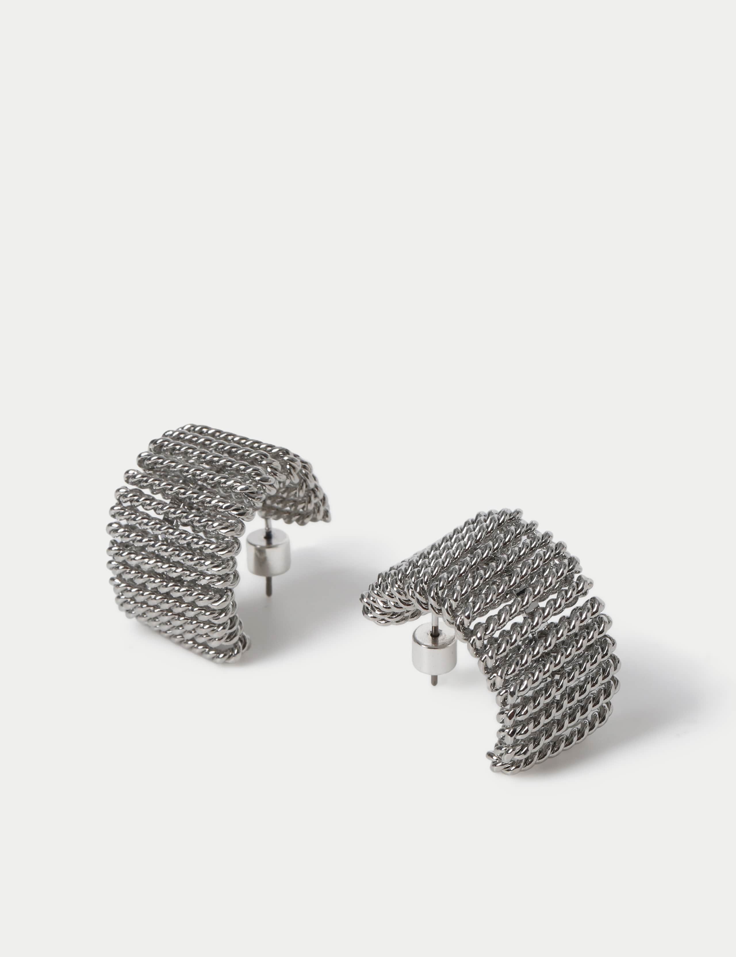 Beaded Chunky Hoop Earrings 2 of 2