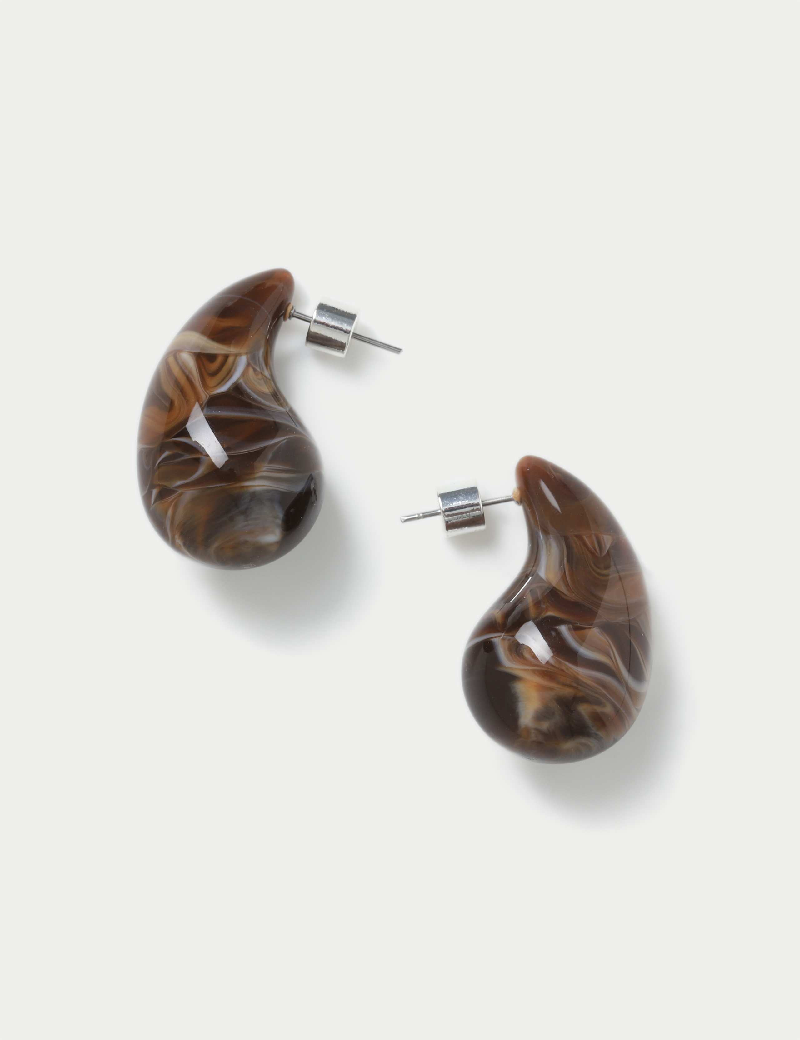 Brown Resin Tear Drop Earring 2 of 3
