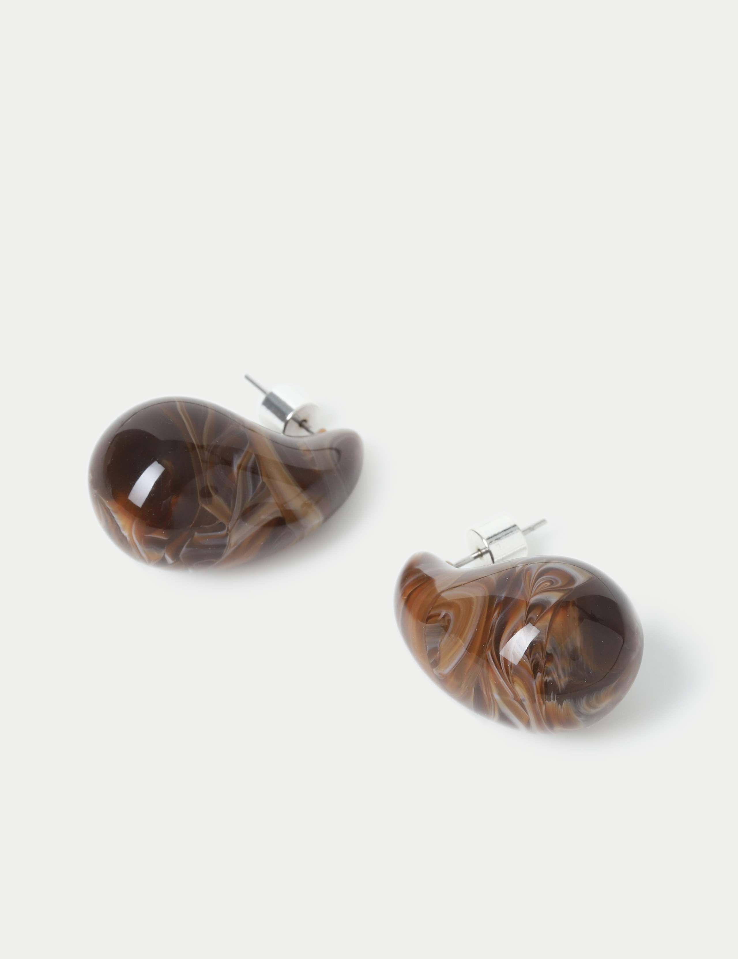 Brown Resin Tear Drop Earring 3 of 3