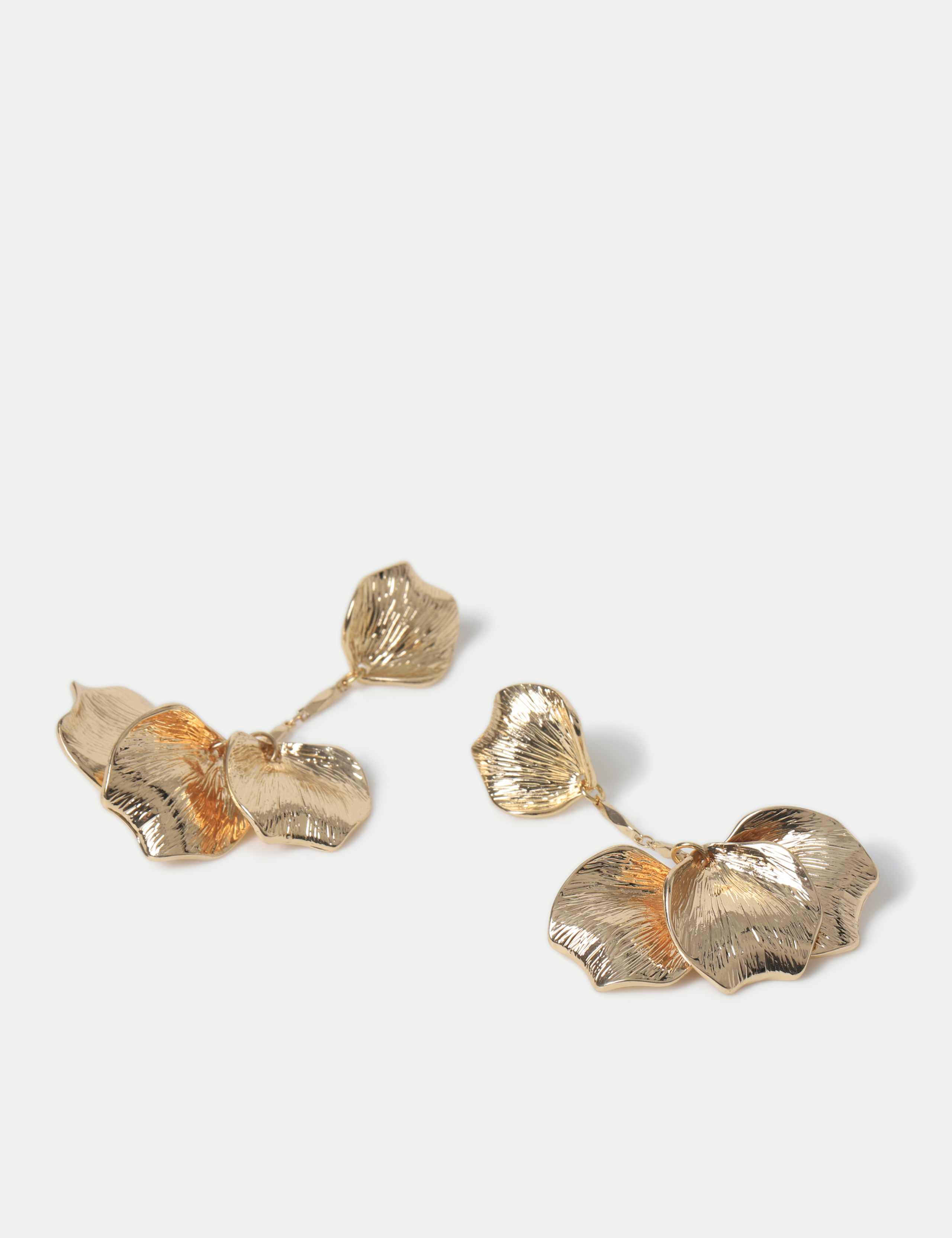 Gold Tone Floral Detail Drop Earring 3 of 3