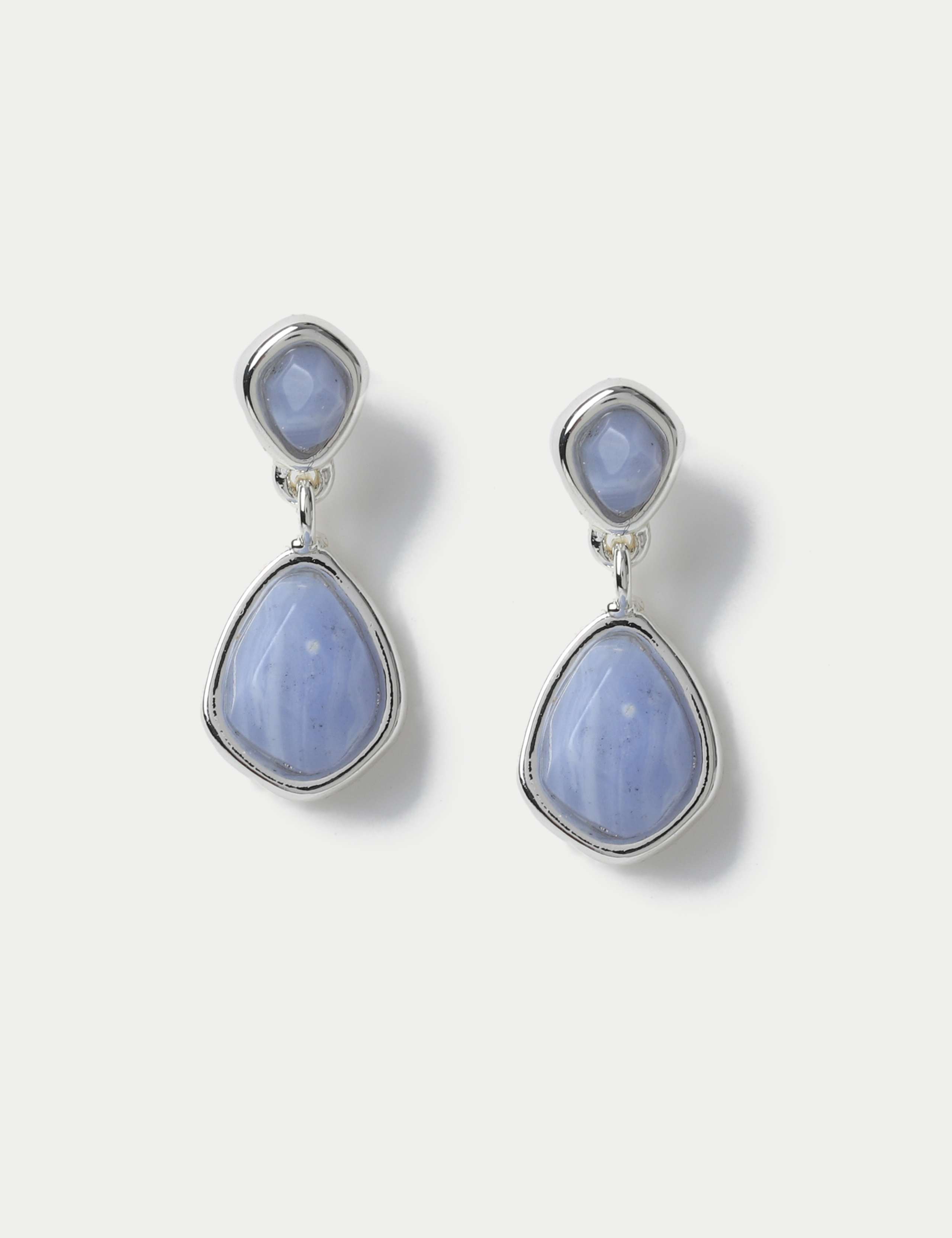 Mini Blue Lace Agate Drop Earrings 3 of 3