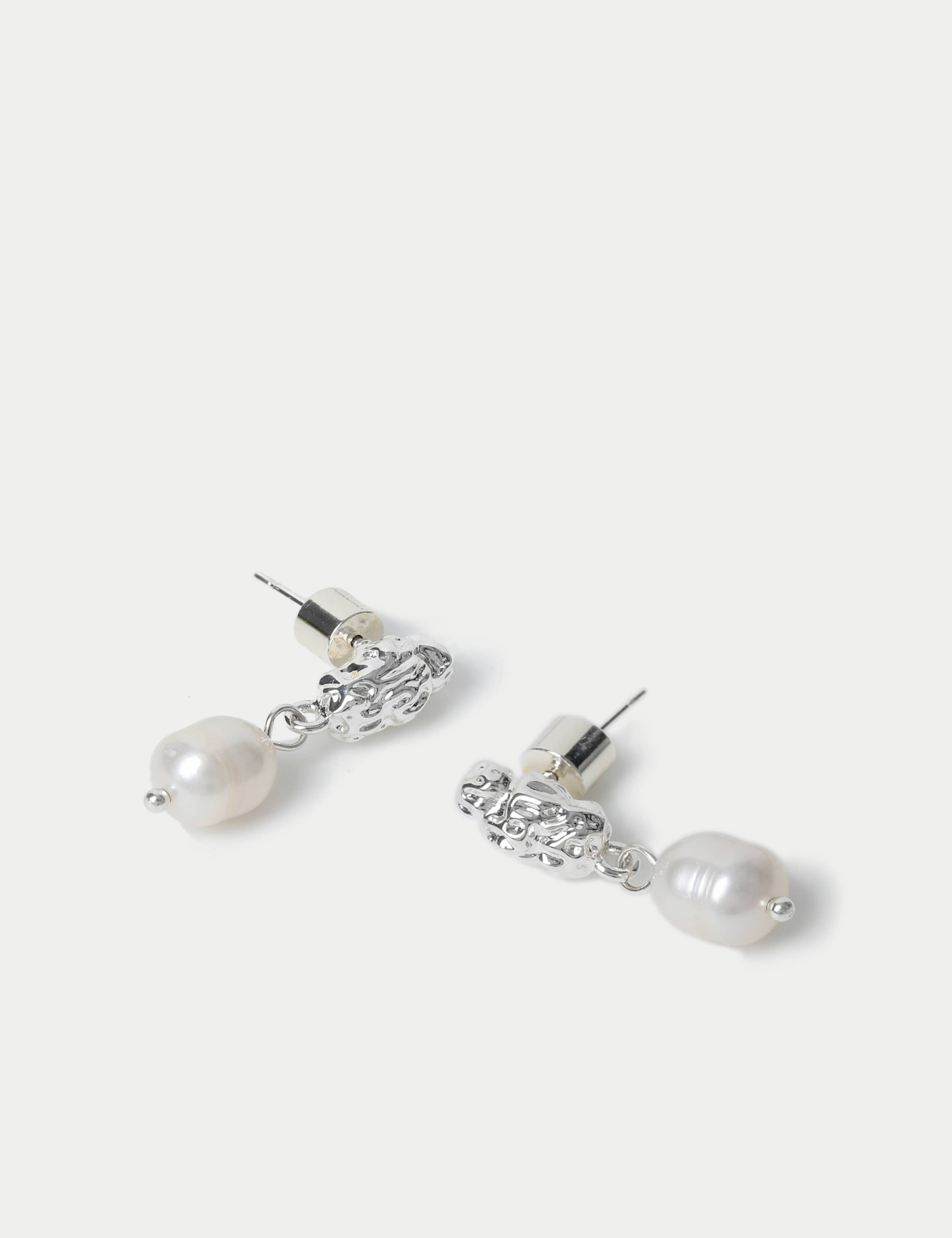PU Pearl Drop Earrings 2 of 2