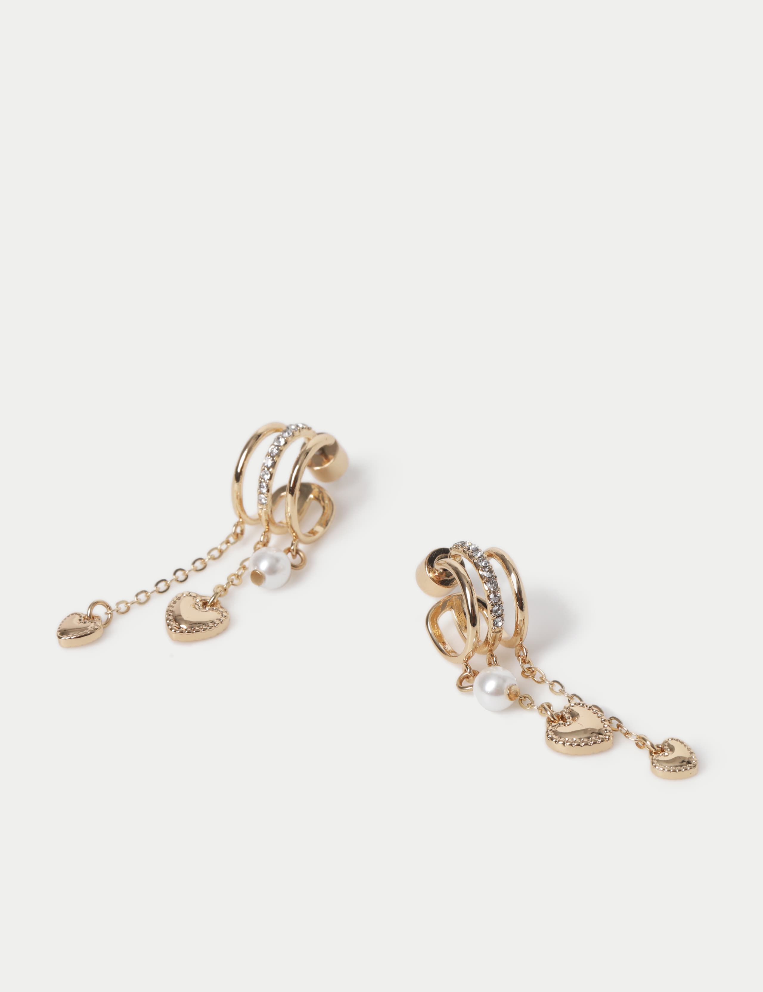 Pu Triple Row Pearl Hoop Earring 2 of 2