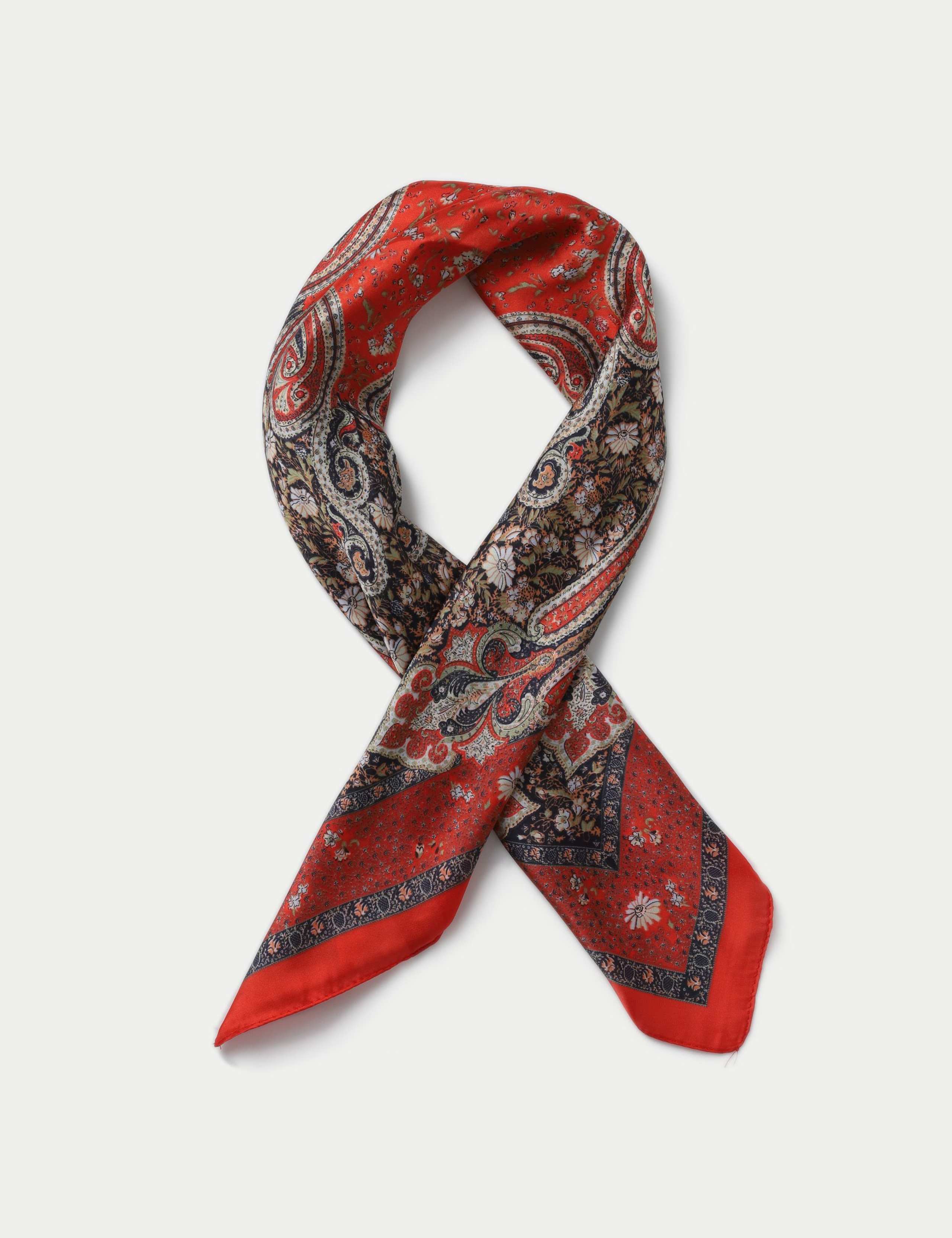 Intricate Red Paisley Scarf 1 of 2