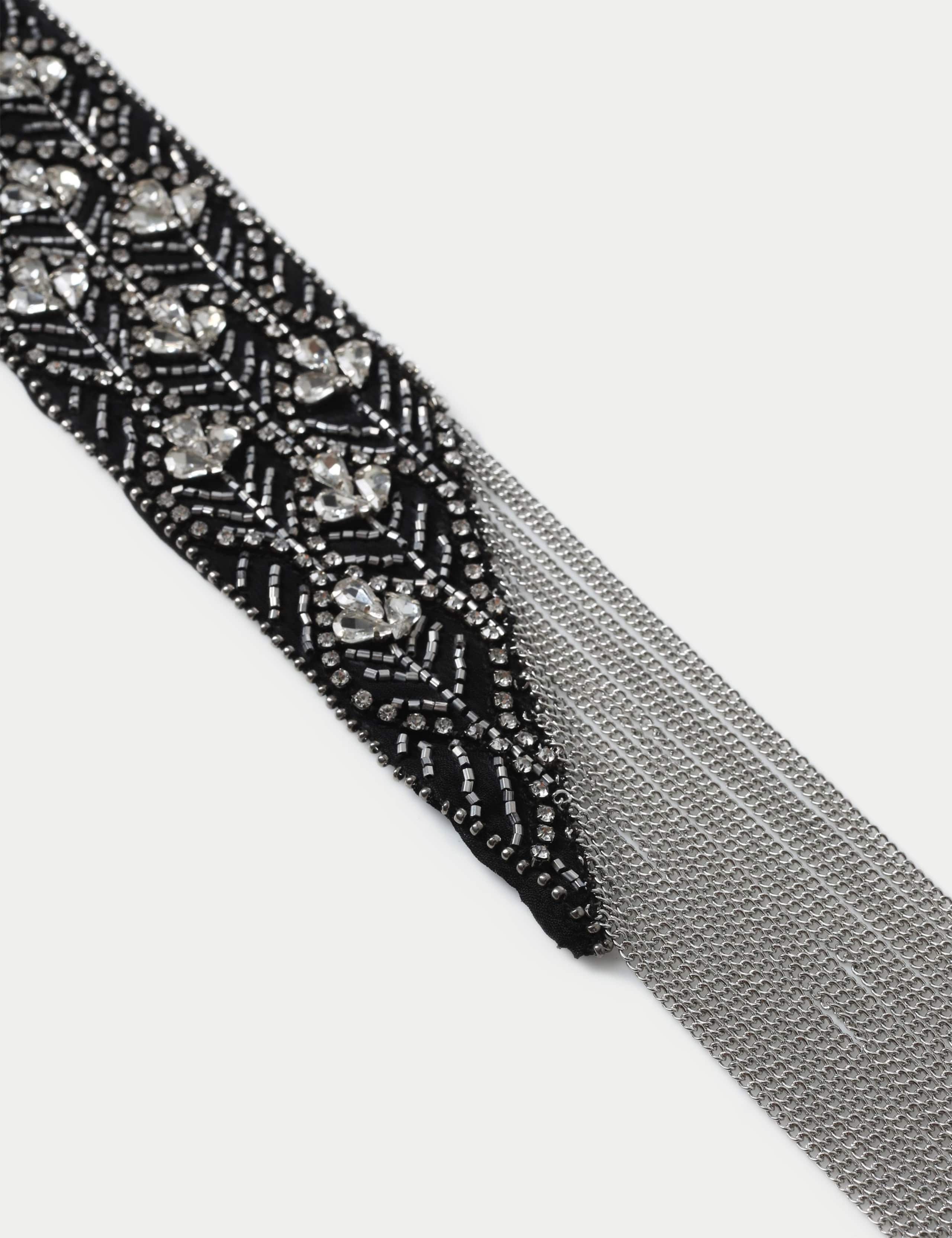 Embellished Fringe Beaded Scarf 2 of 2