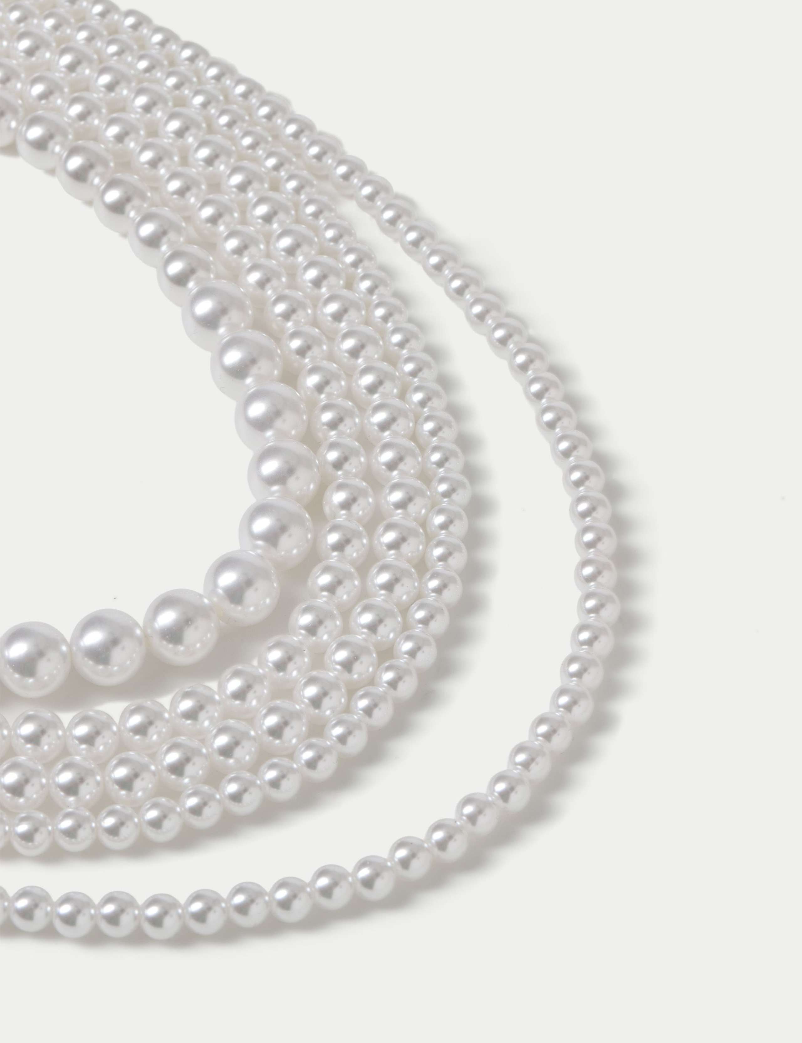 Cascading Pearl Effect Multi Strand Necklace 2 of 2