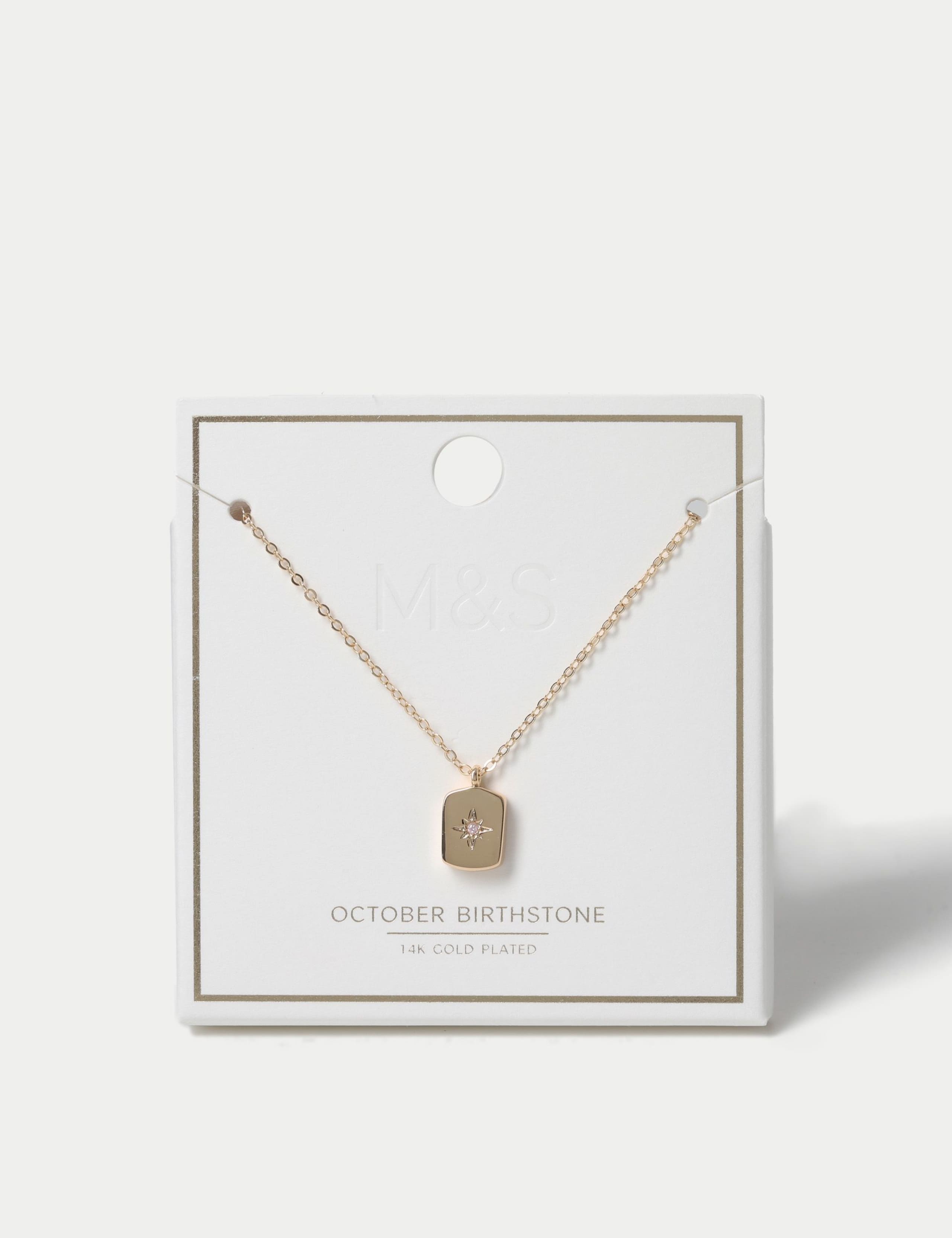 Gold Plated Birthstone Necklace 1 of 3