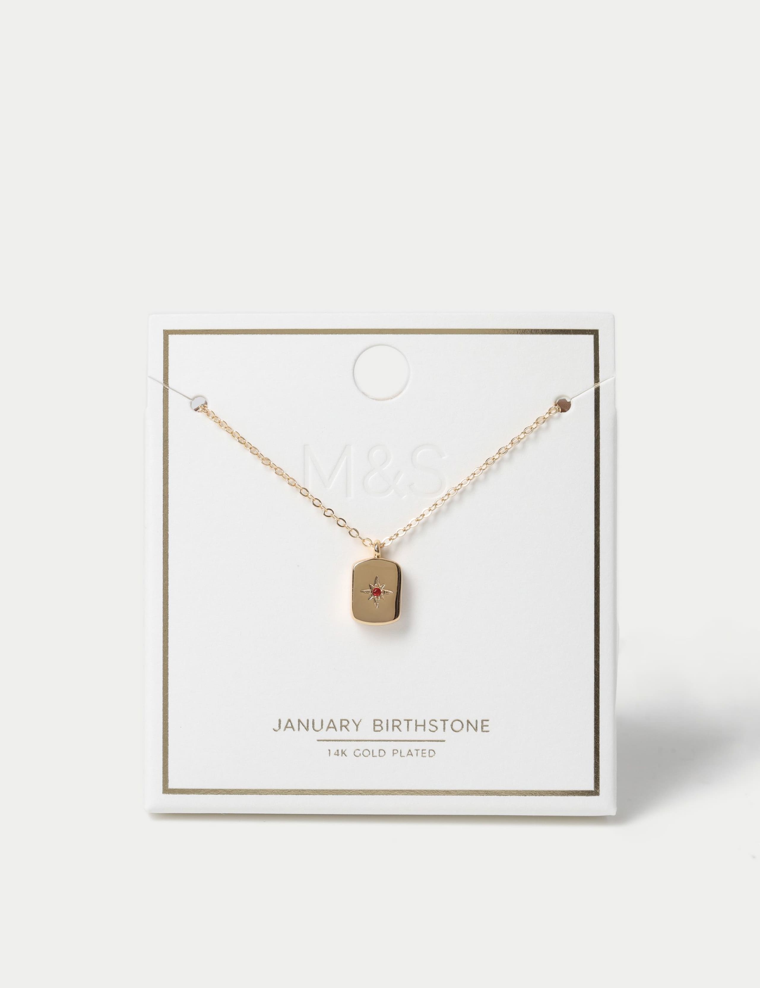 Gold Plated Birthstone Necklace 1 of 3