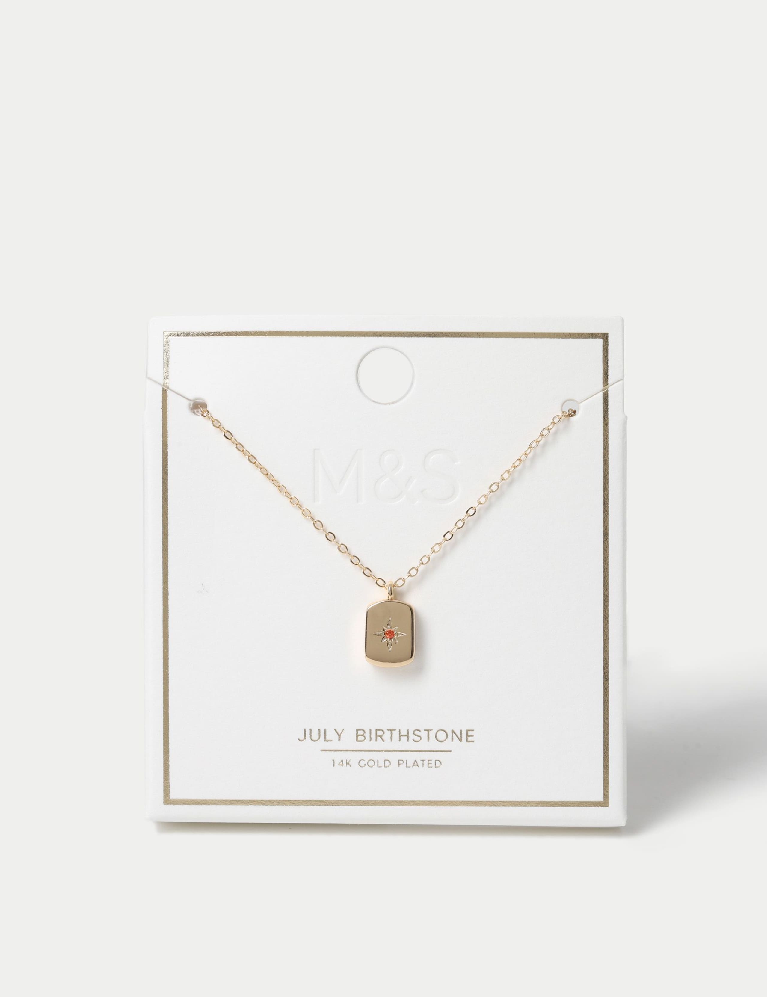 Gold Plated Birthstone Necklace 1 of 3