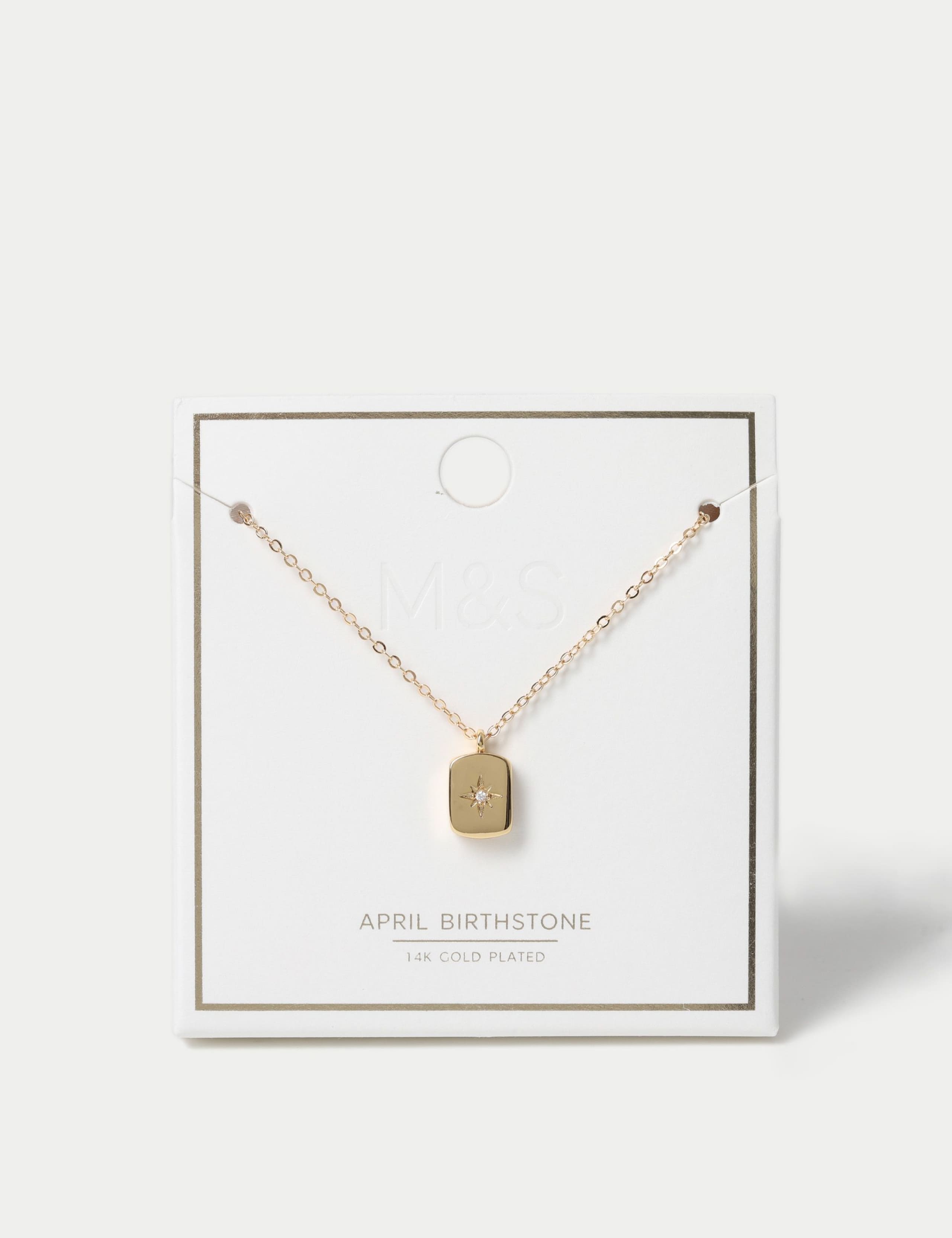 Gold Plated Birthstone Necklace 1 of 3