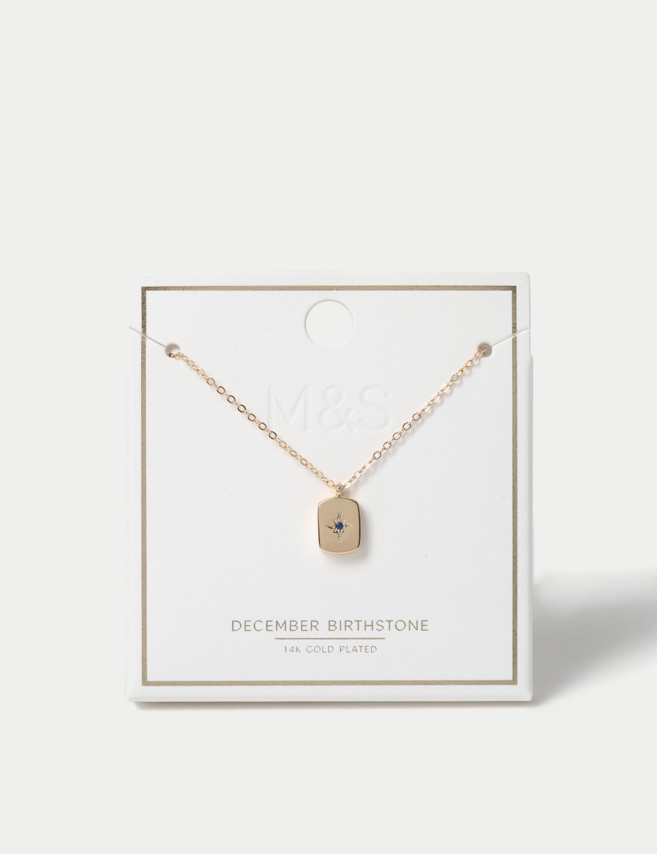 Gold Plated Birthstone Necklace 1 of 3