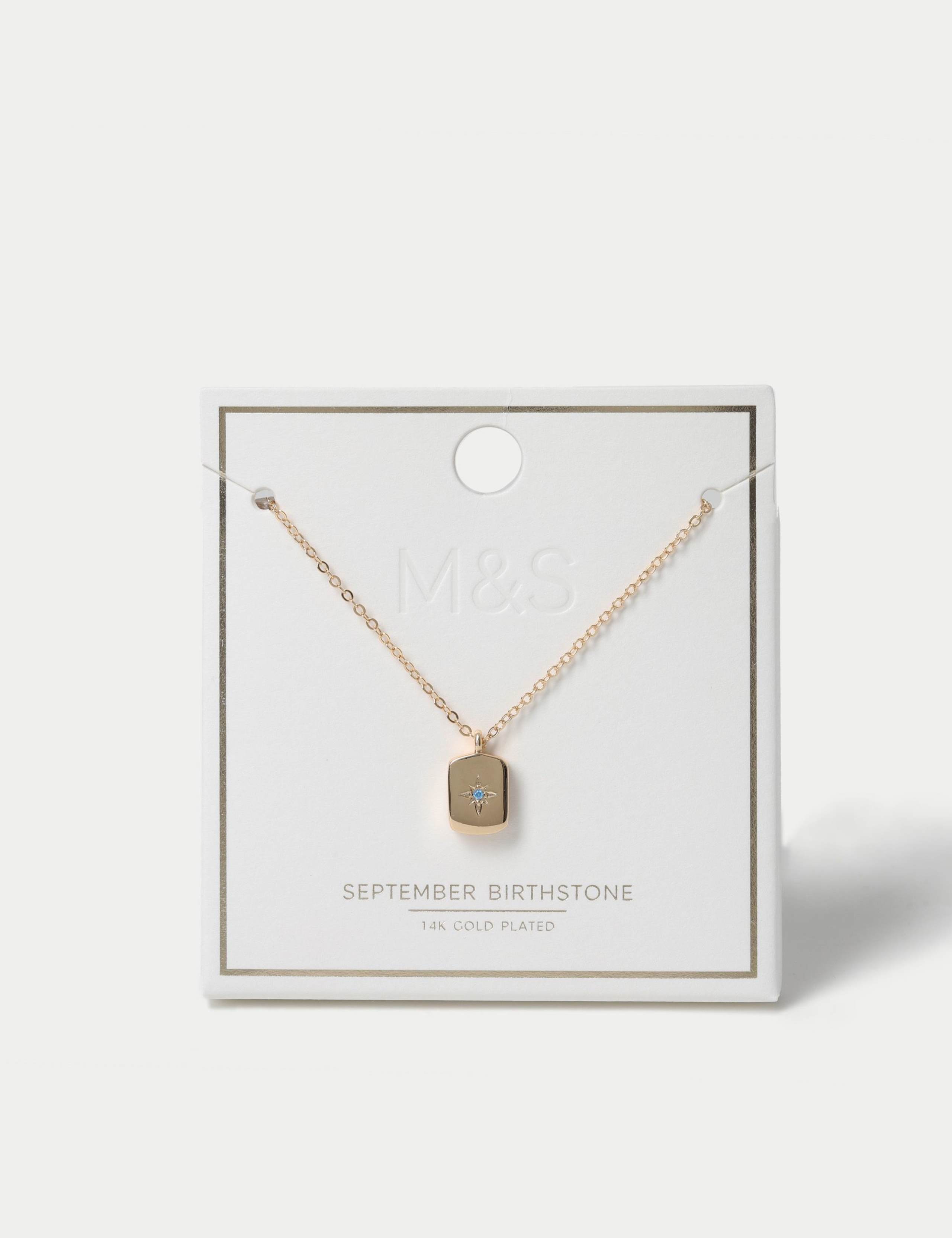 Gold Plated Birthstone Necklace 1 of 3