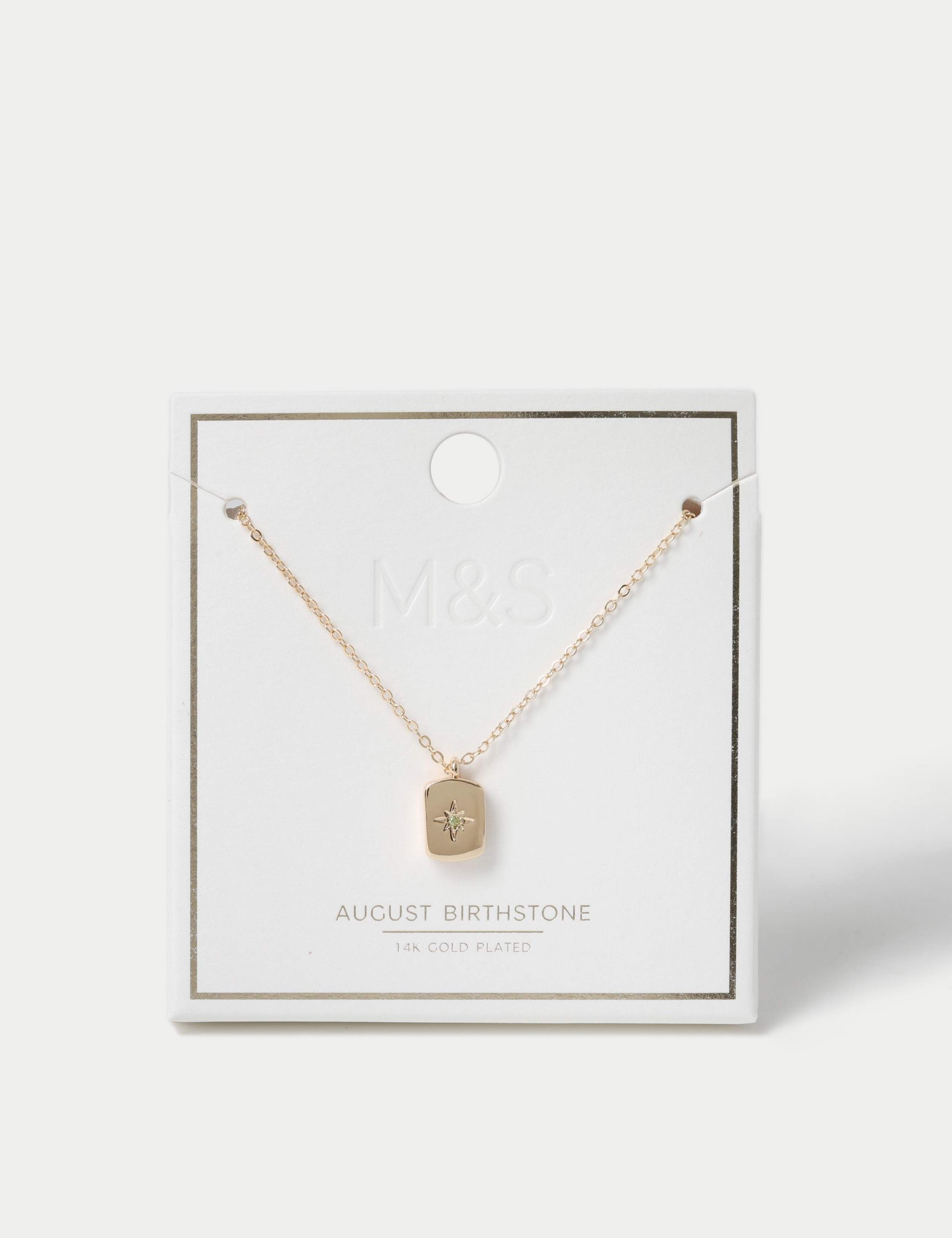 Gold Plated Birthstone Necklace 1 of 3