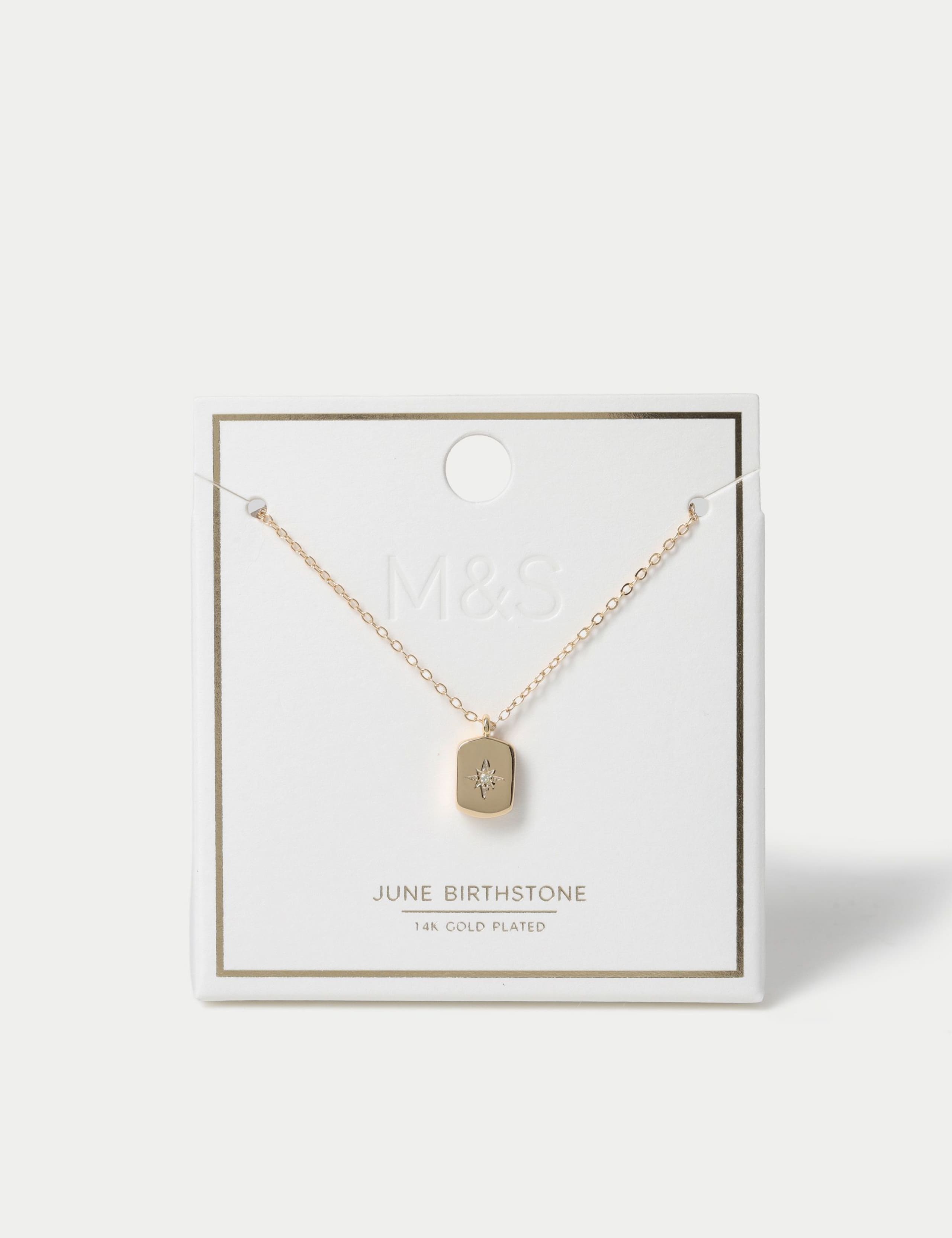 Gold Plated Birthstone Necklace 1 of 3