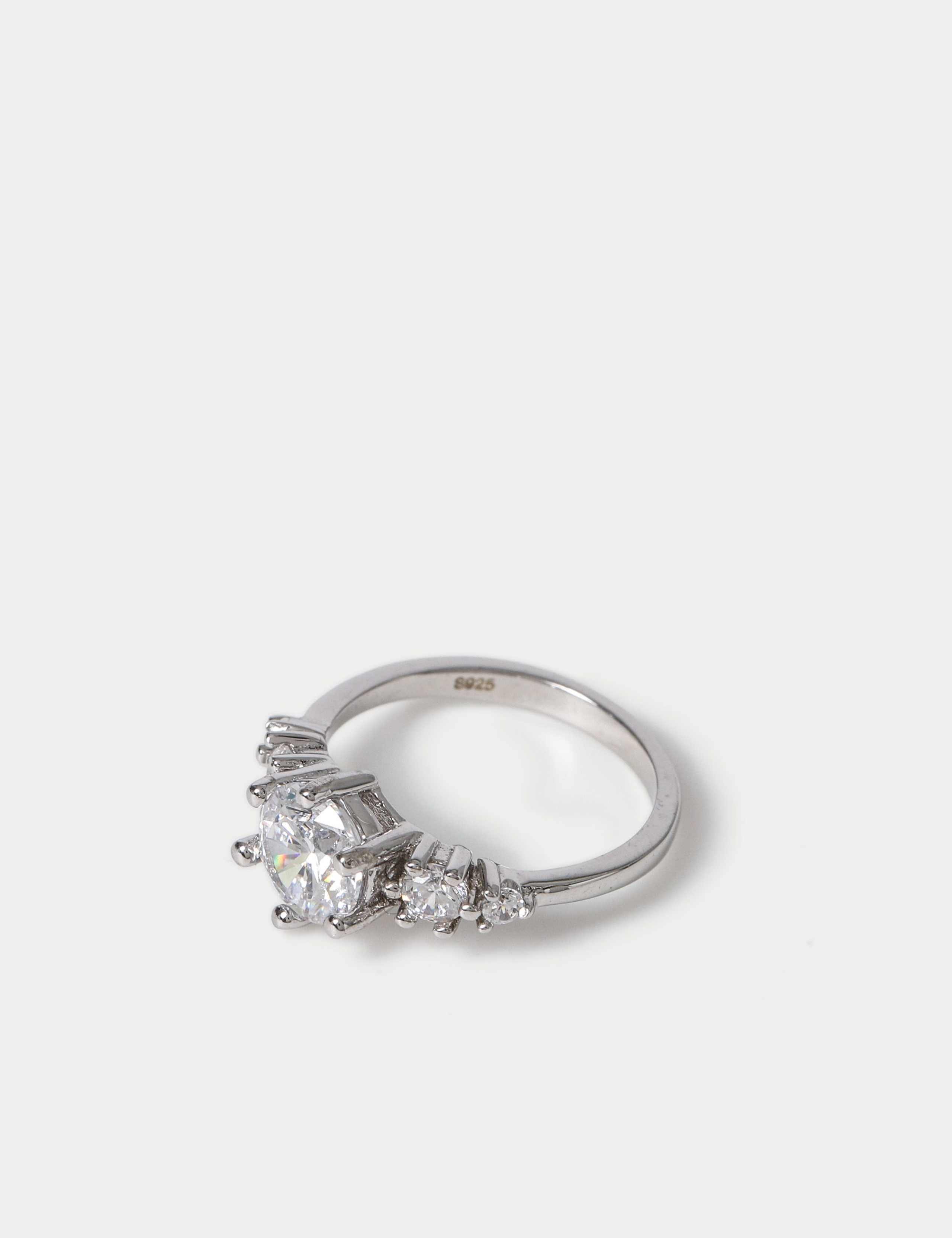 Platinum Cubic Zirconia Cocktail Ring 2 of 3