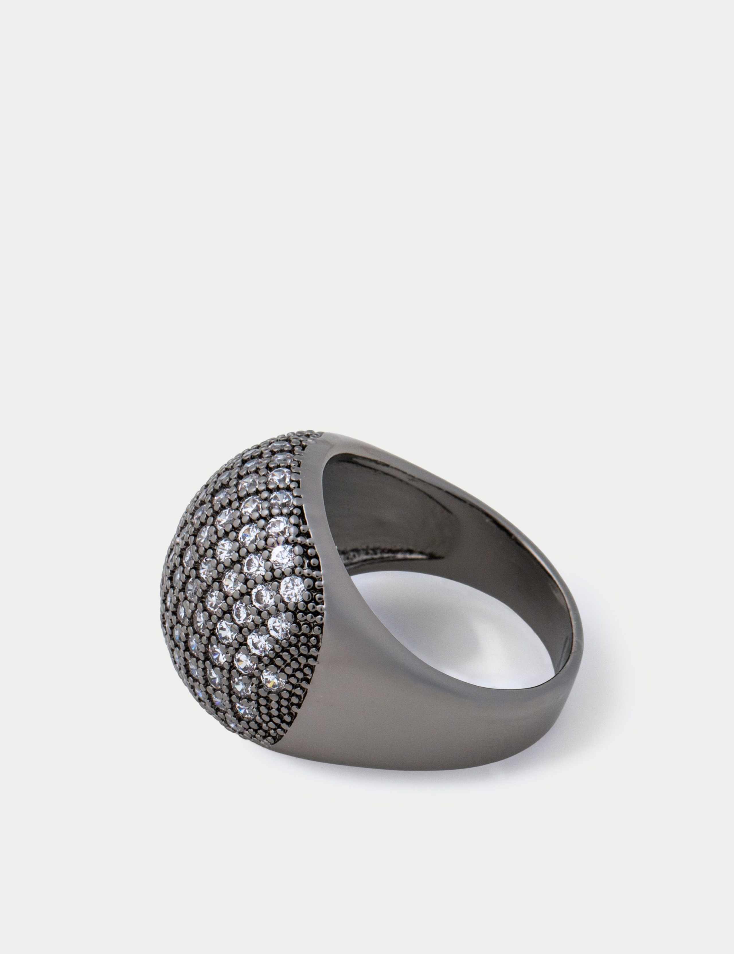 Embellished Gunmetal Ring 2 of 4