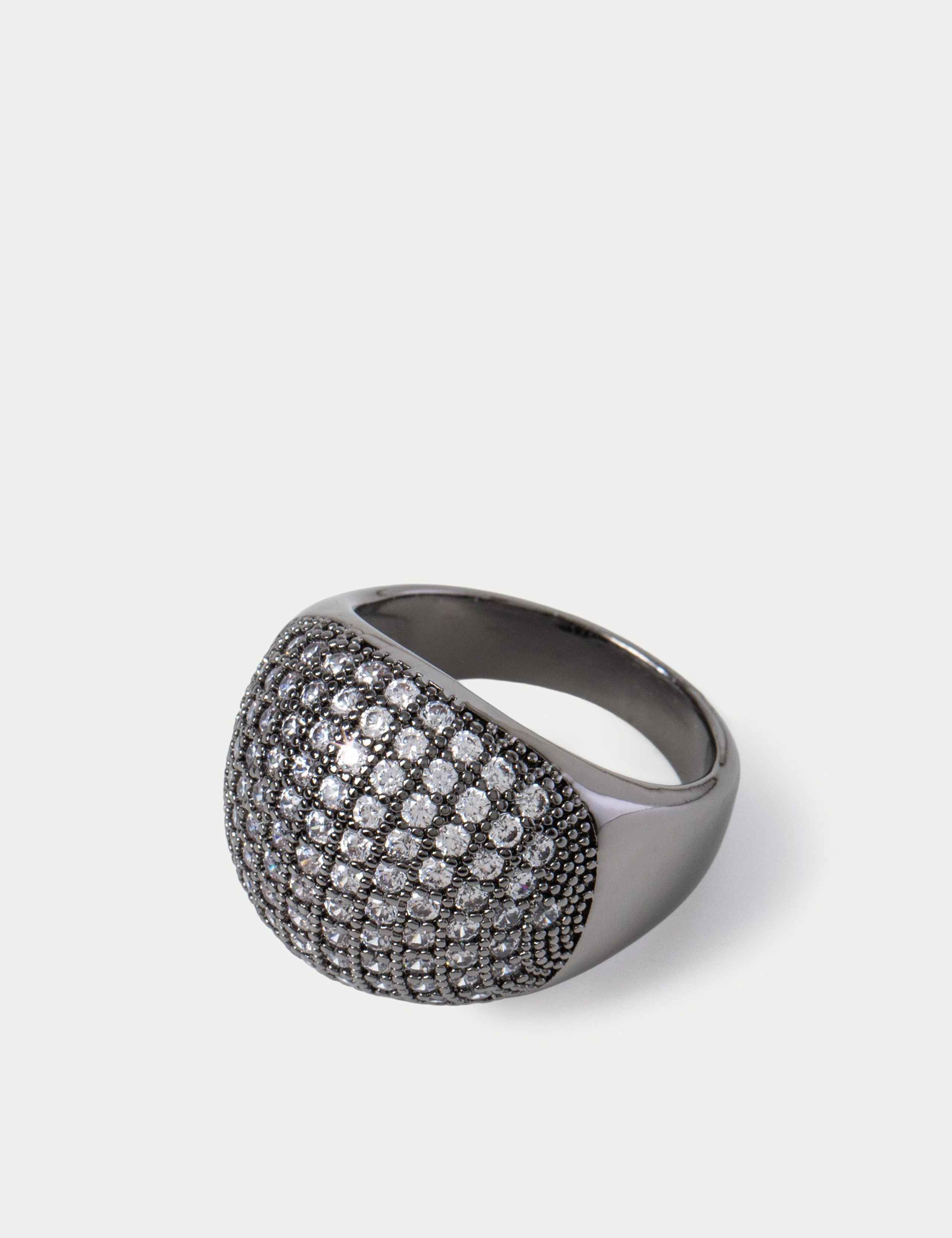 Embellished Gunmetal Ring 3 of 4