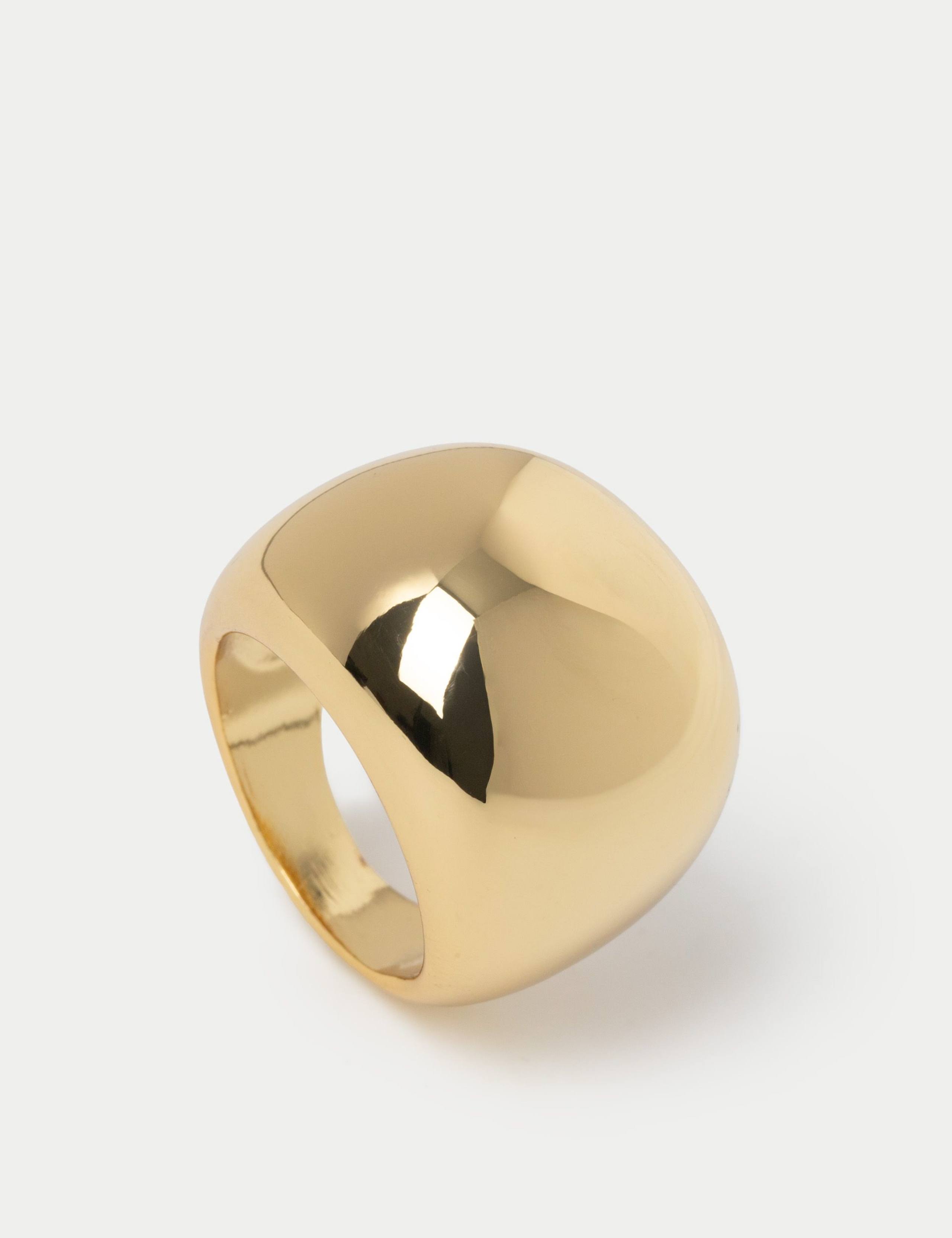 18ct Real Gold Plated Smooth Dome Ring 4 of 4