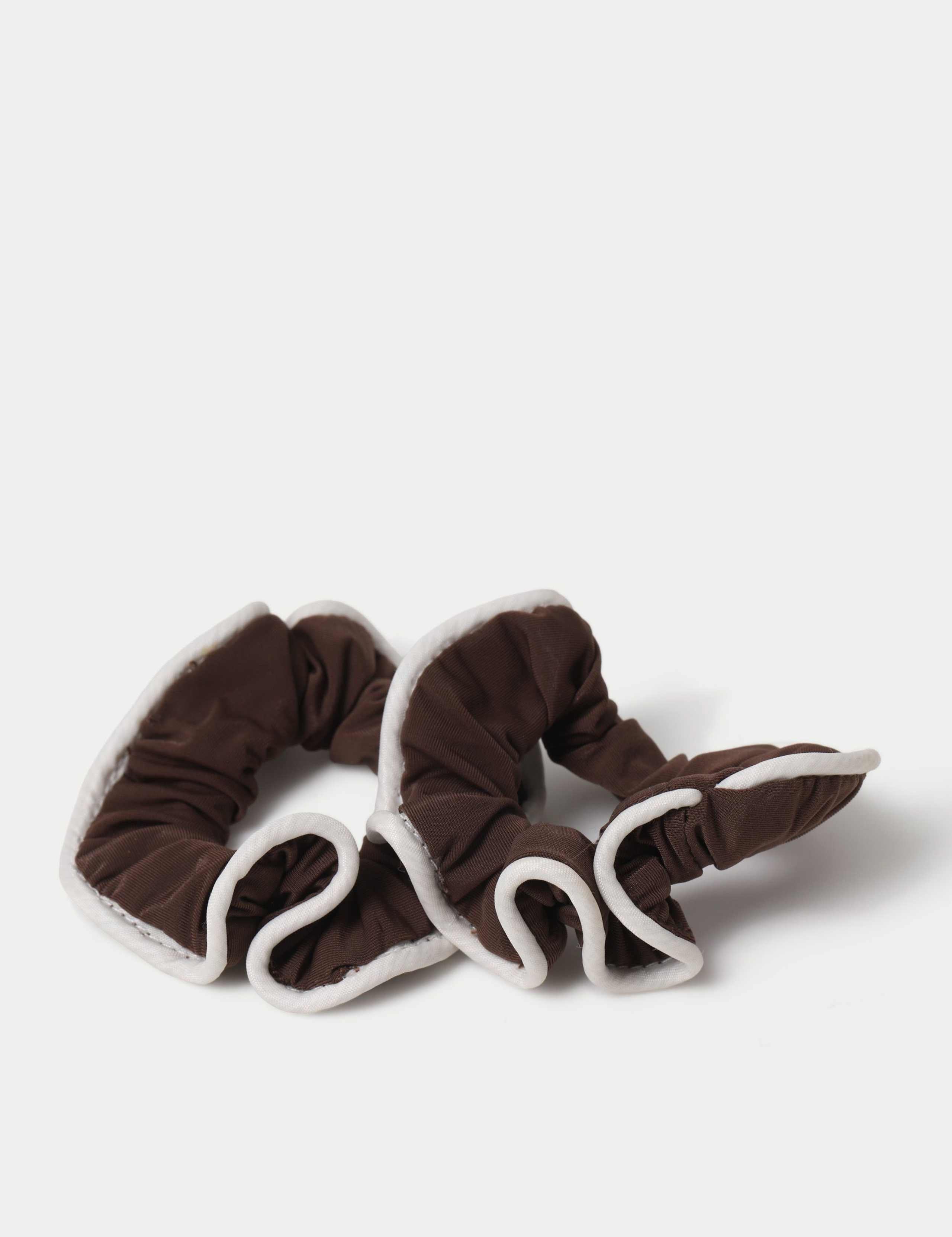 2 Pack Brown Mini Scrunchie Set 1 of 2
