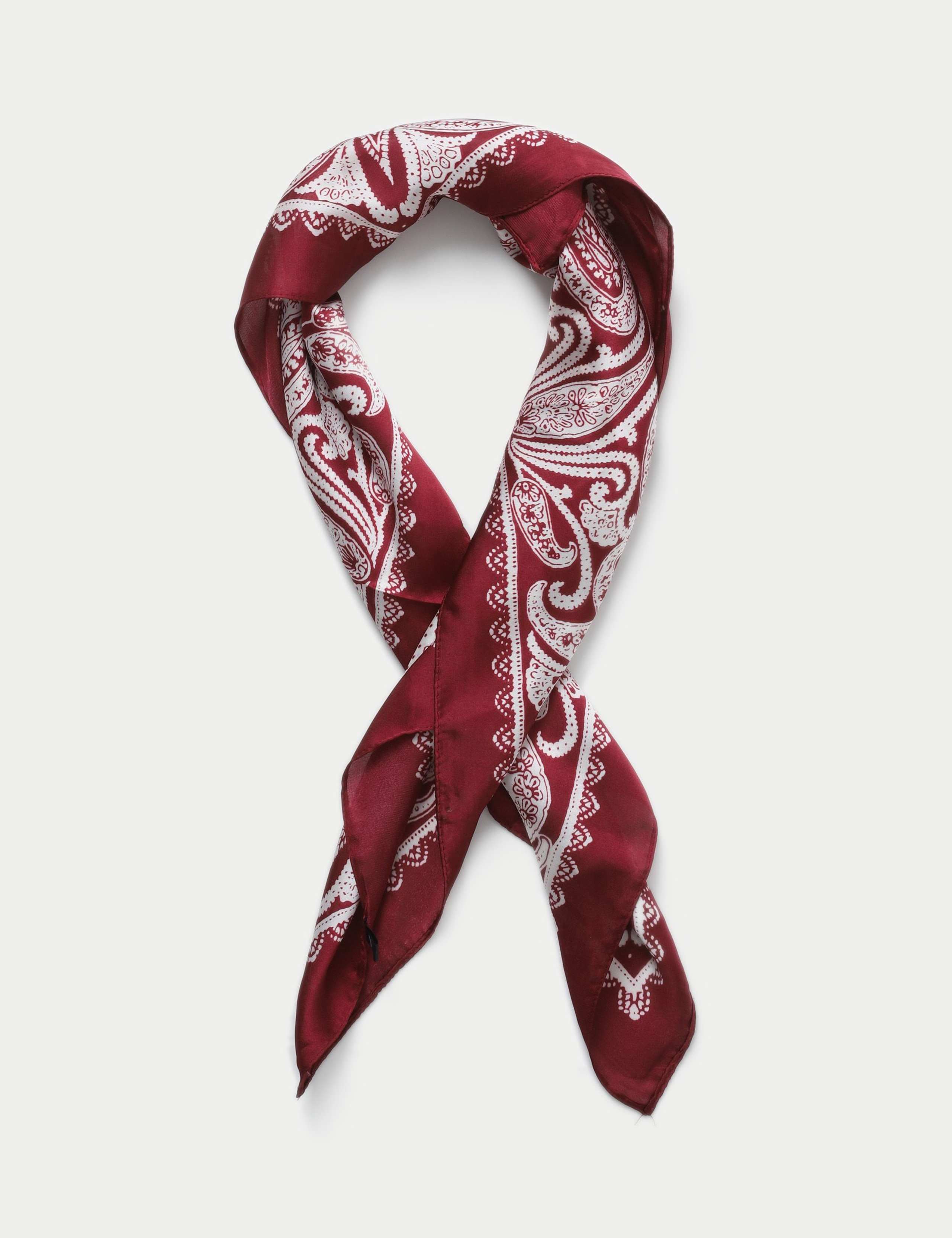 Printed Paisley Burgundy Scarf 1 of 2