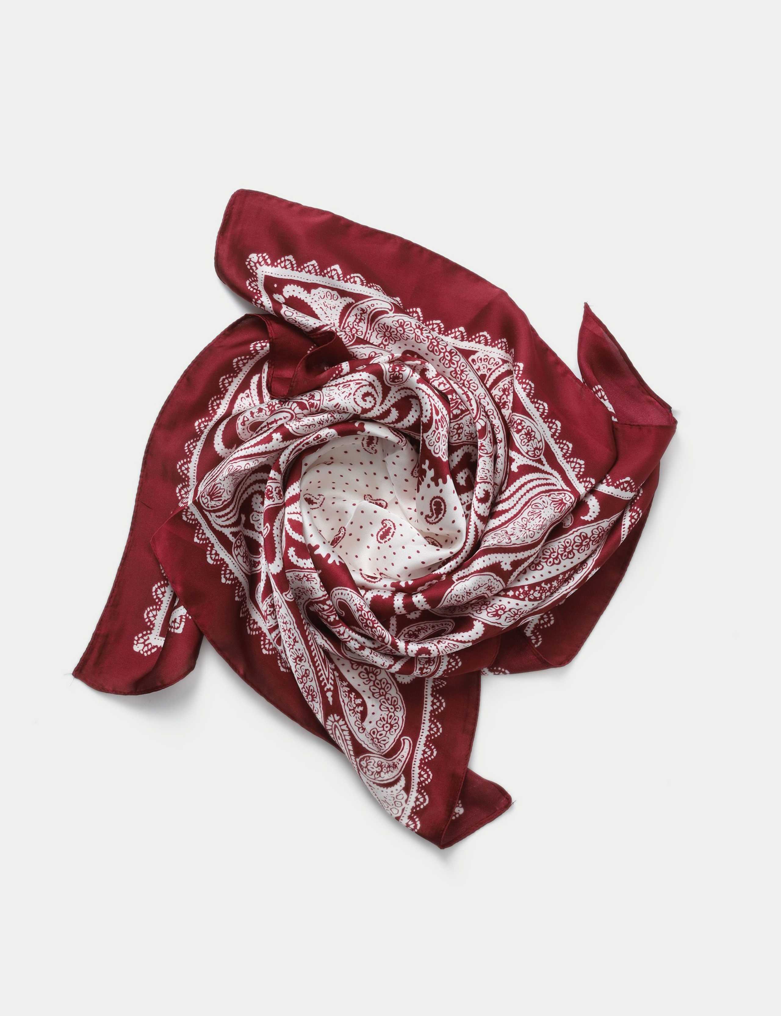 Printed Paisley Burgundy Scarf 2 of 2