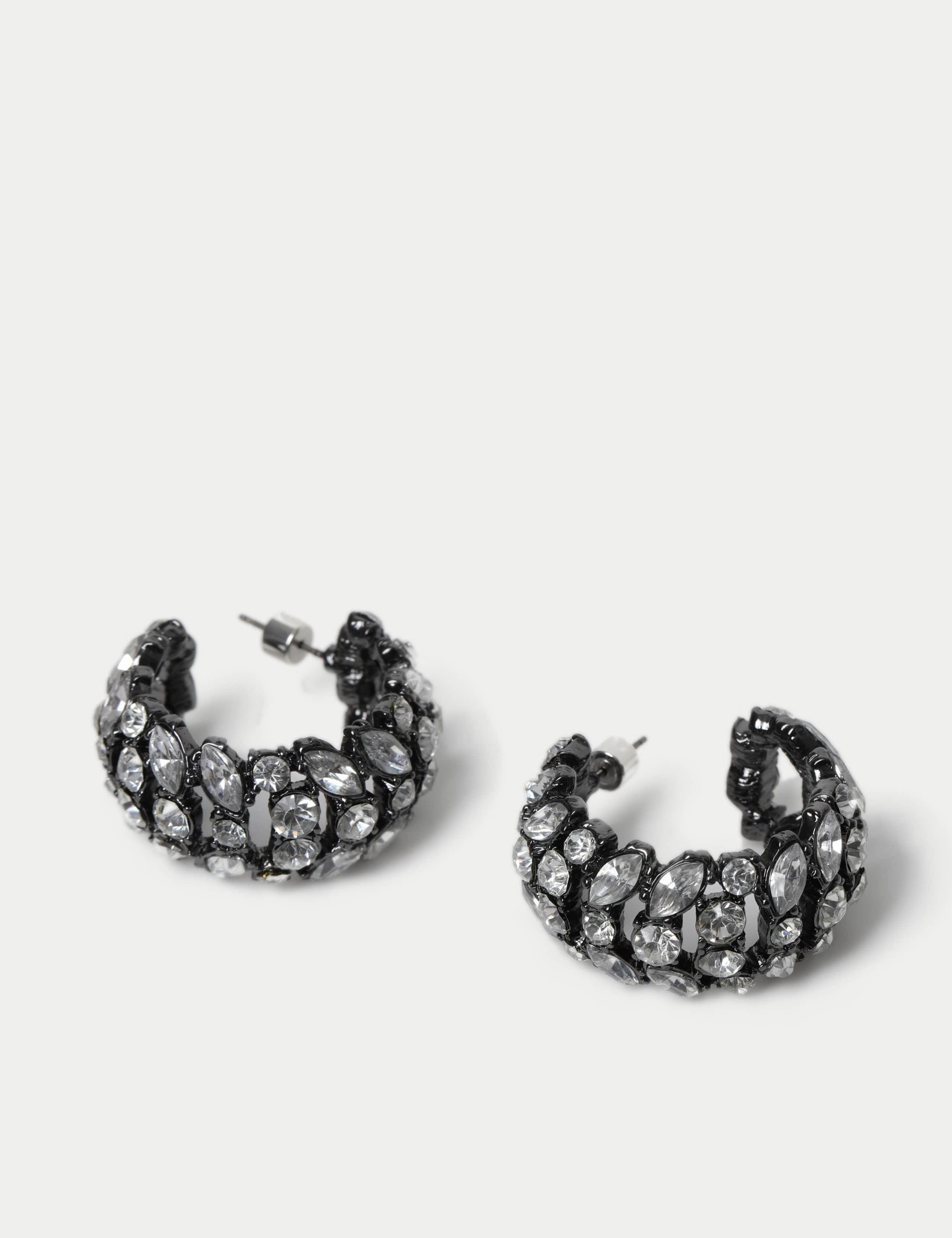 Oversized Crystal Hoop Earrings 2 of 2