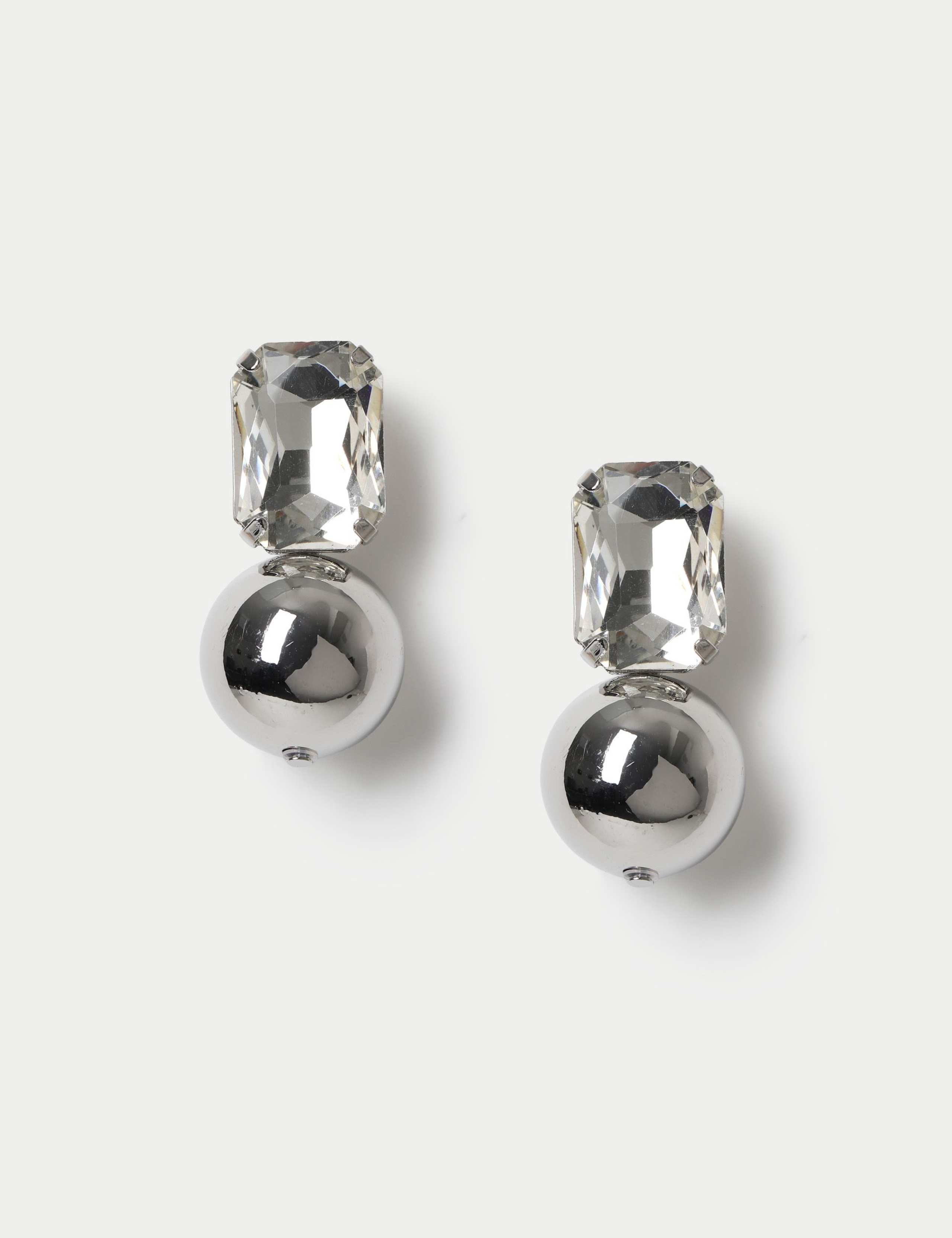 Statement Crystal Sphere Drop Earrings 1 of 2