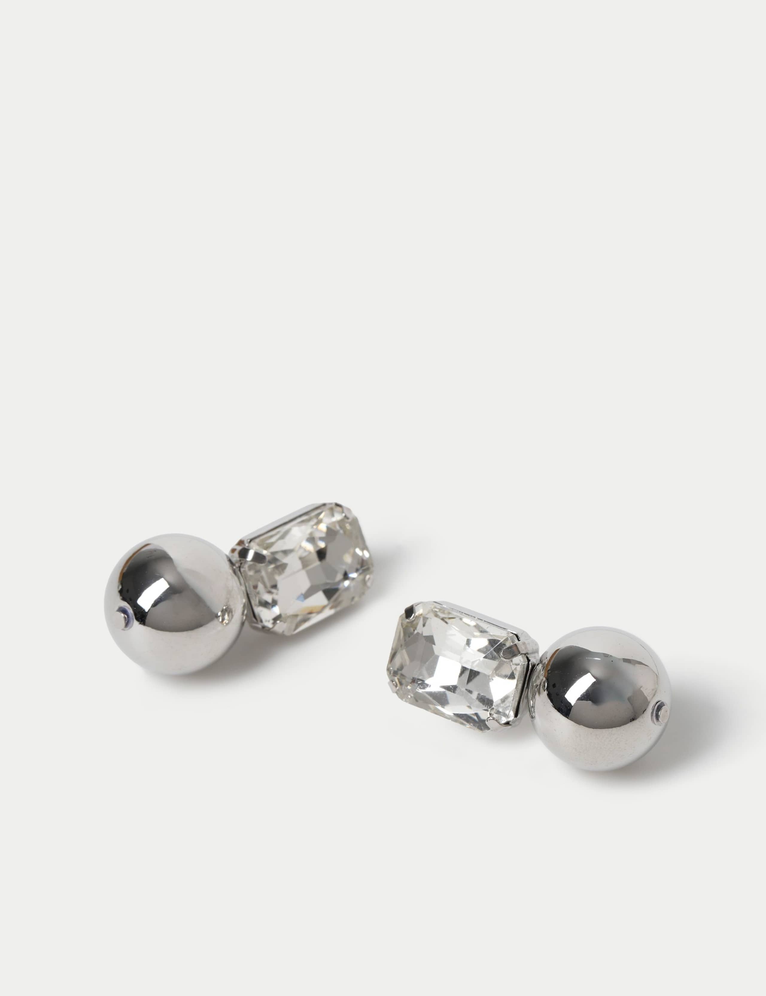 Statement Crystal Sphere Drop Earrings 2 of 2